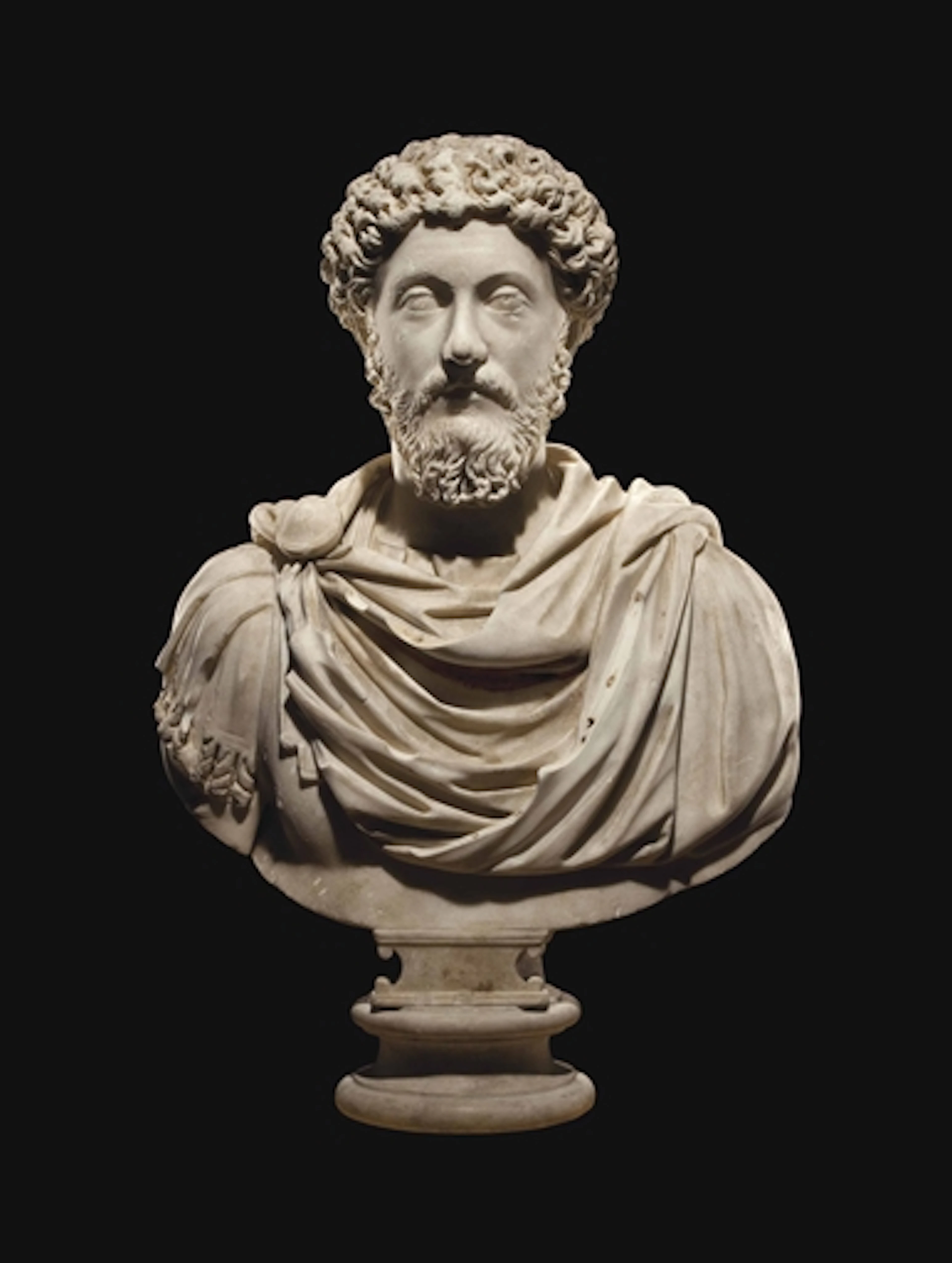 A ROMAN MARBLE PORTRAIT BUST OF THE EMPEROR MARCUS AURELIUS