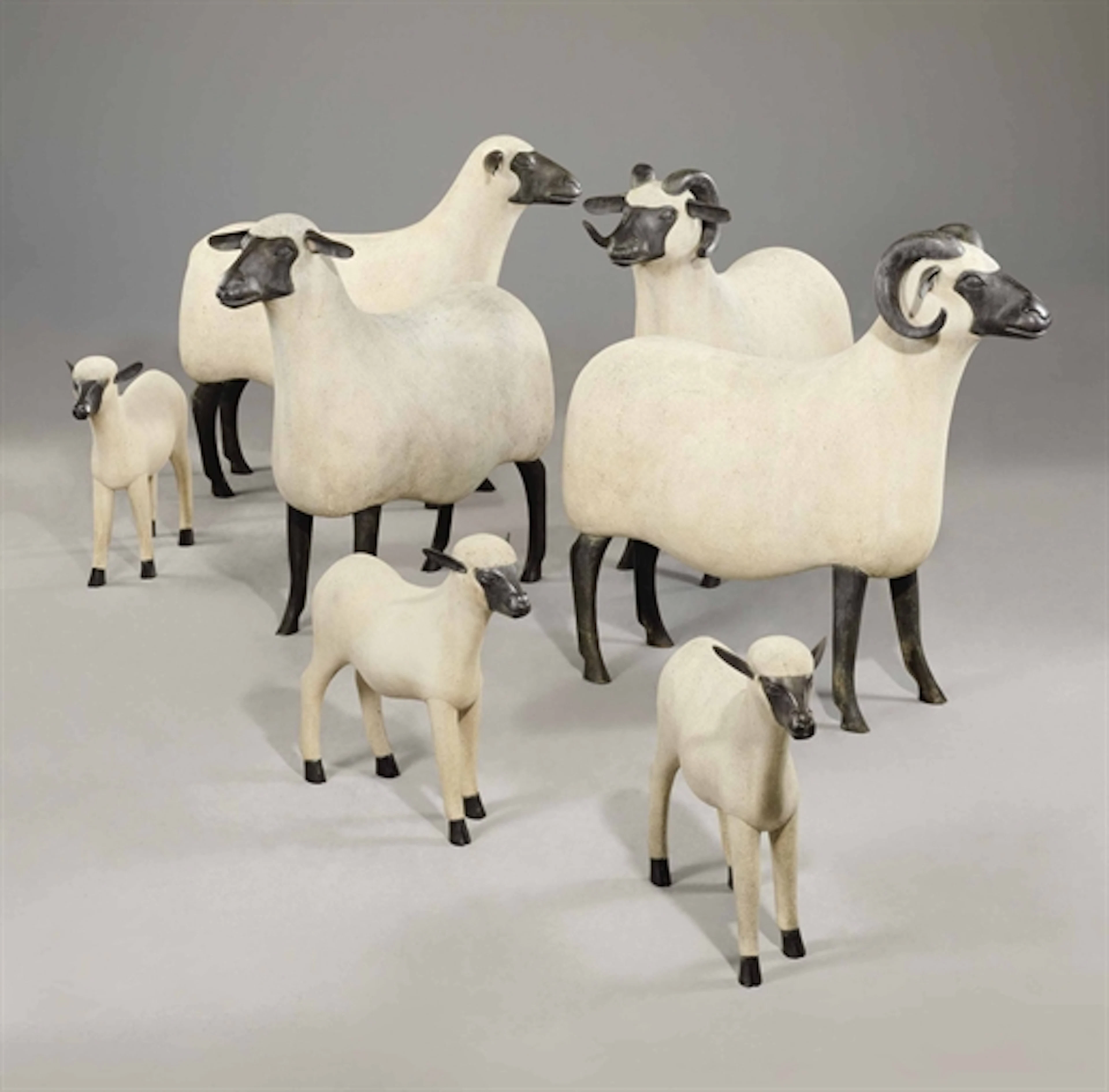 'NOUVEAUX MOUTONS', A FLOCK OF SHEEP, DESIGNED 1990, EXECUTED 1996