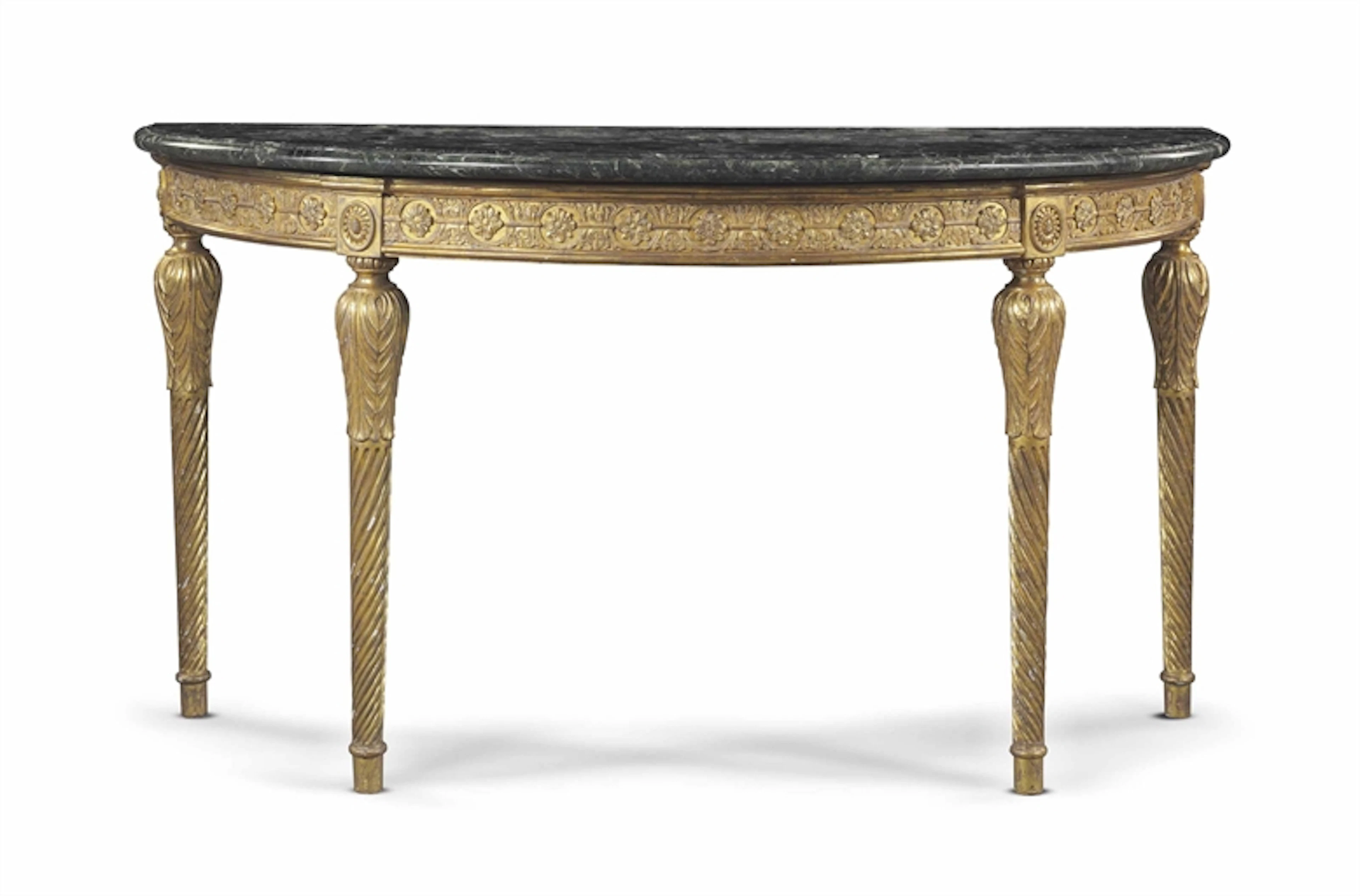 A GEORGE III GILTWOOD AND GILT-COMPOSITION PIER TABLE
