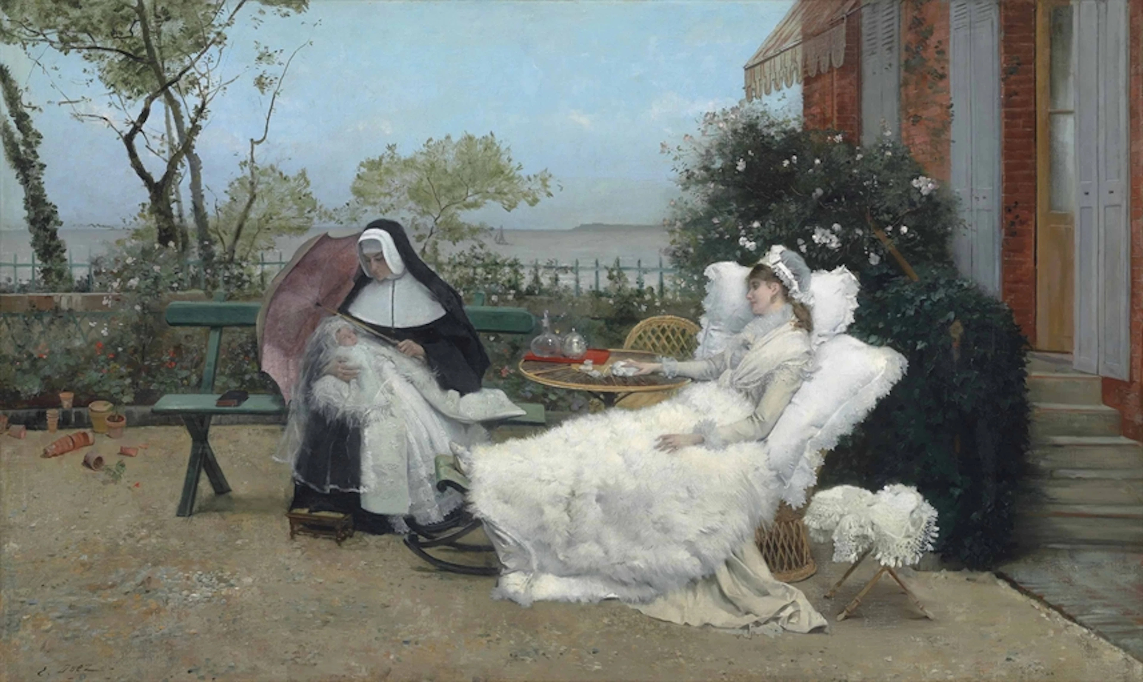 Resting on the terrace, Villerville