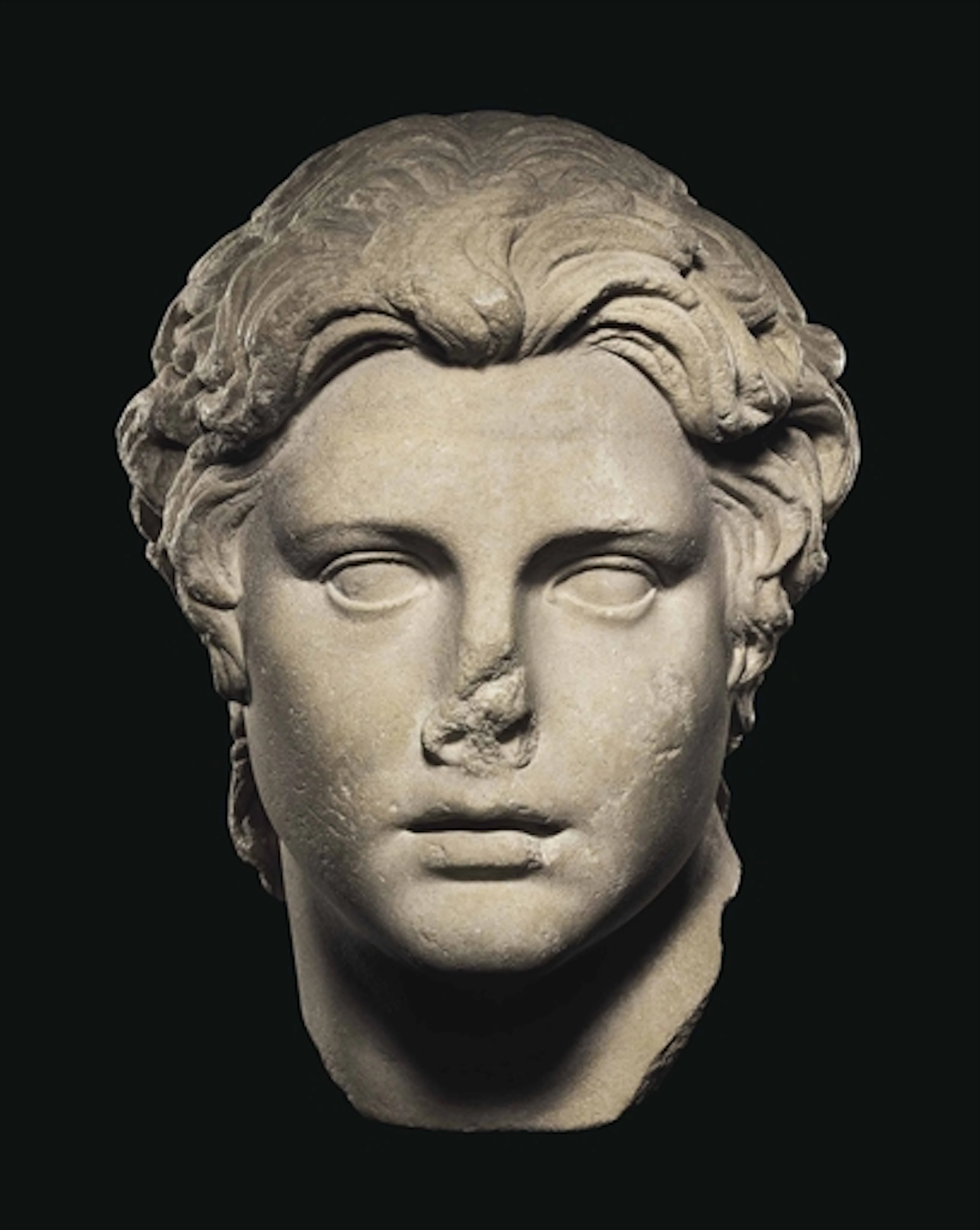 A ROMAN MARBLE PORTRAIT OF ALEXANDER THE GREAT