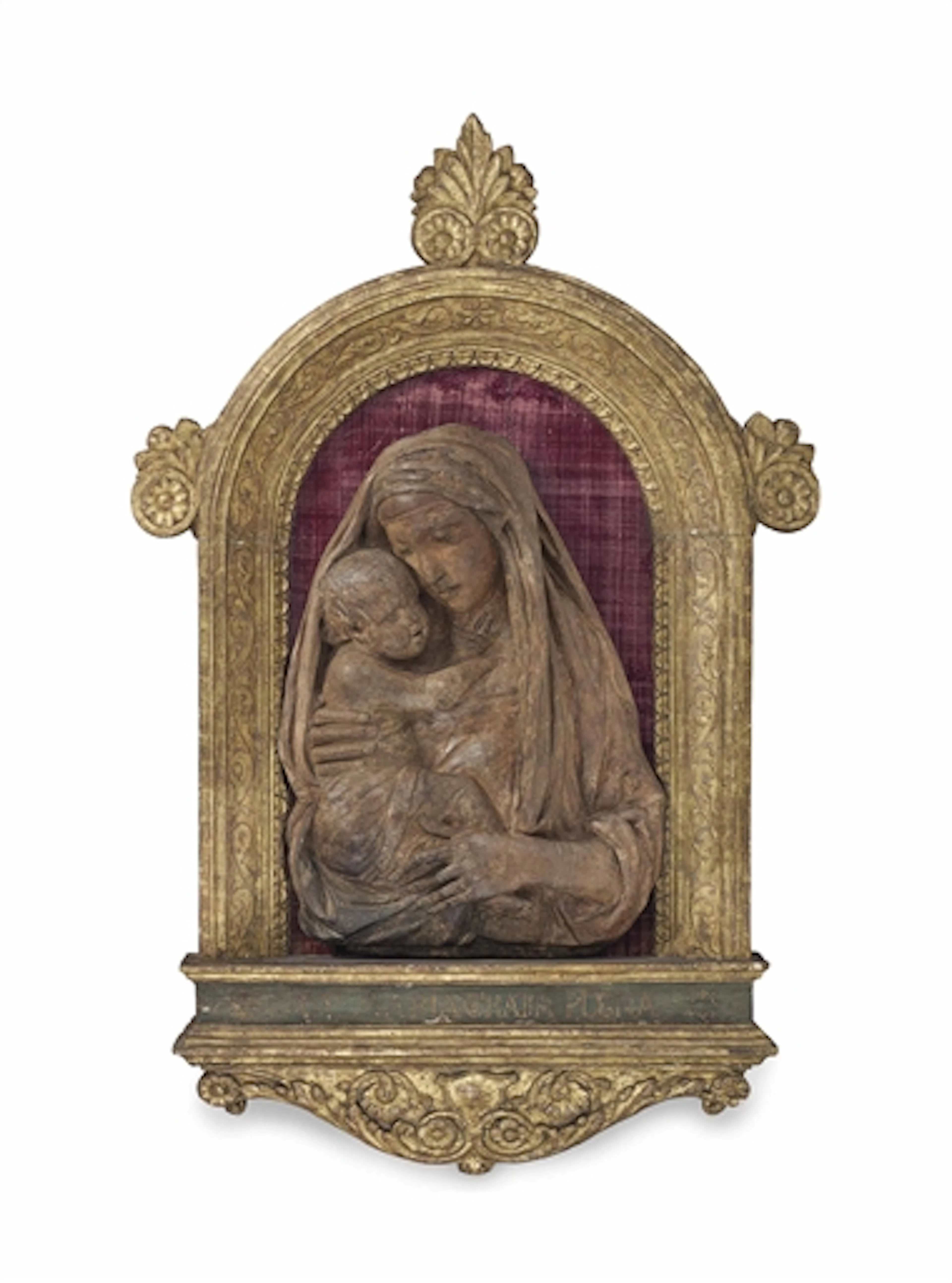 A TERRACOTTA RELIEF OF THE VIRGIN AND CHILD