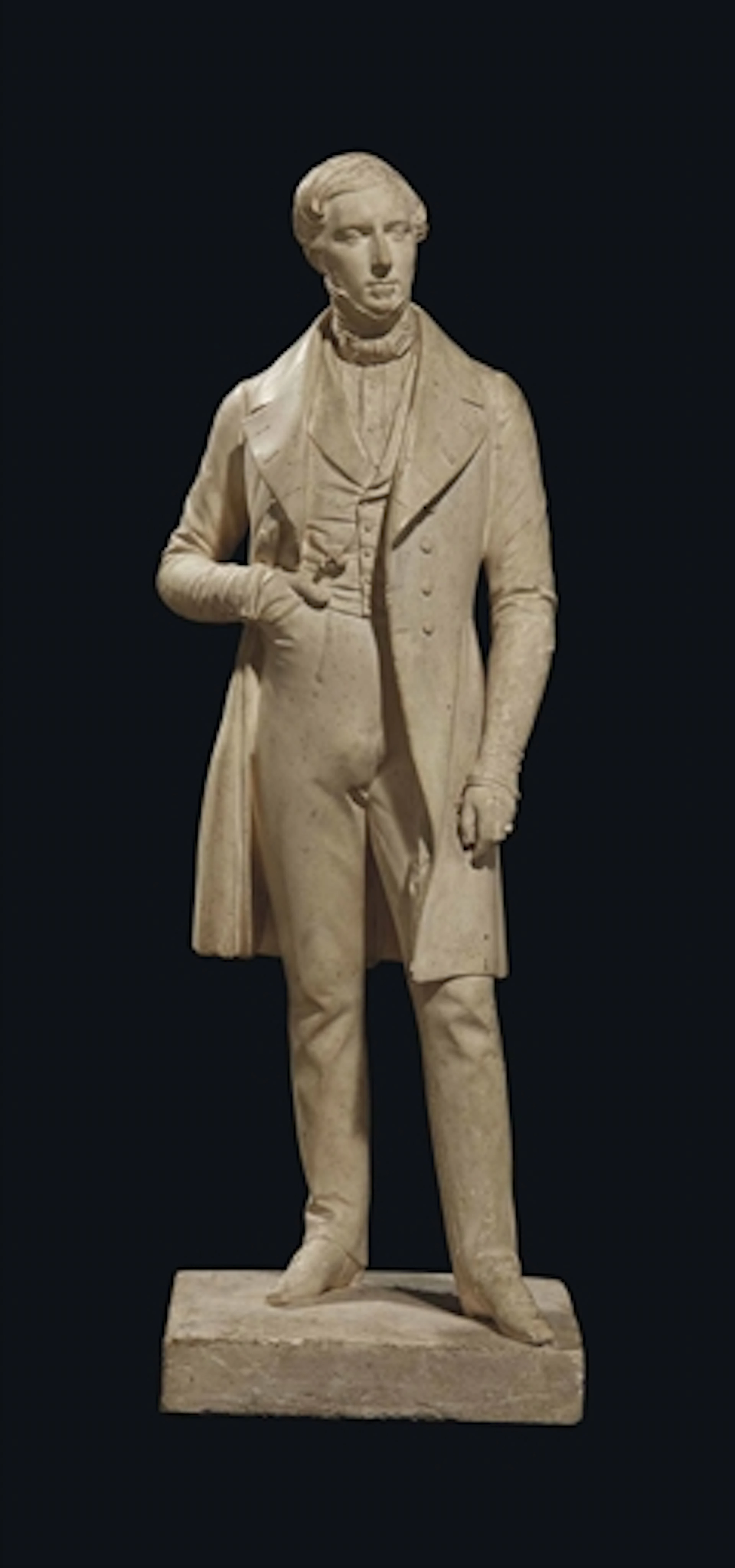 FIGURE EN PLATRE REPRESENTANT UN GENTILHOMME
