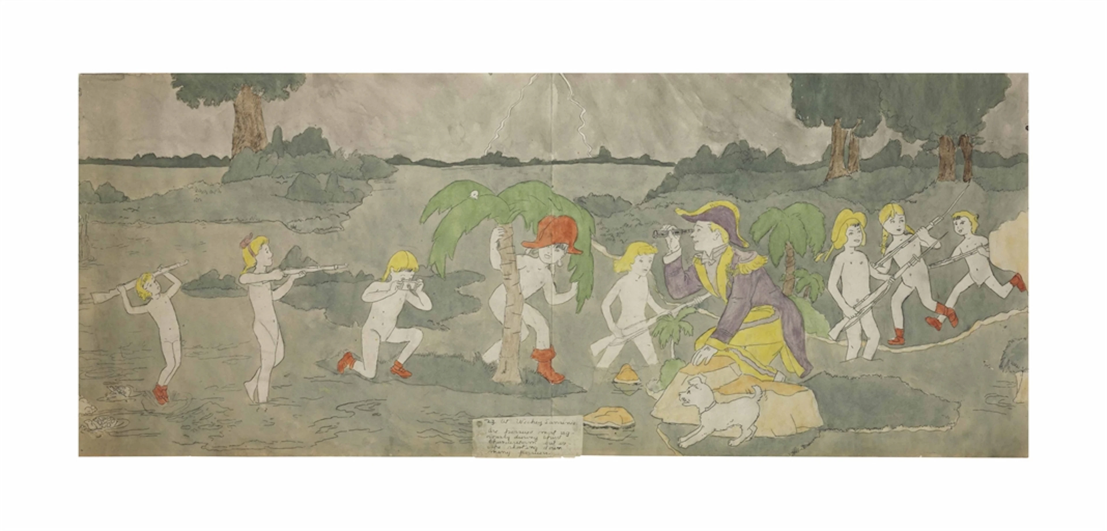 At Wickey Sansinia are persued most vigorously during third thunderstorm but escape shooting down many persuers.