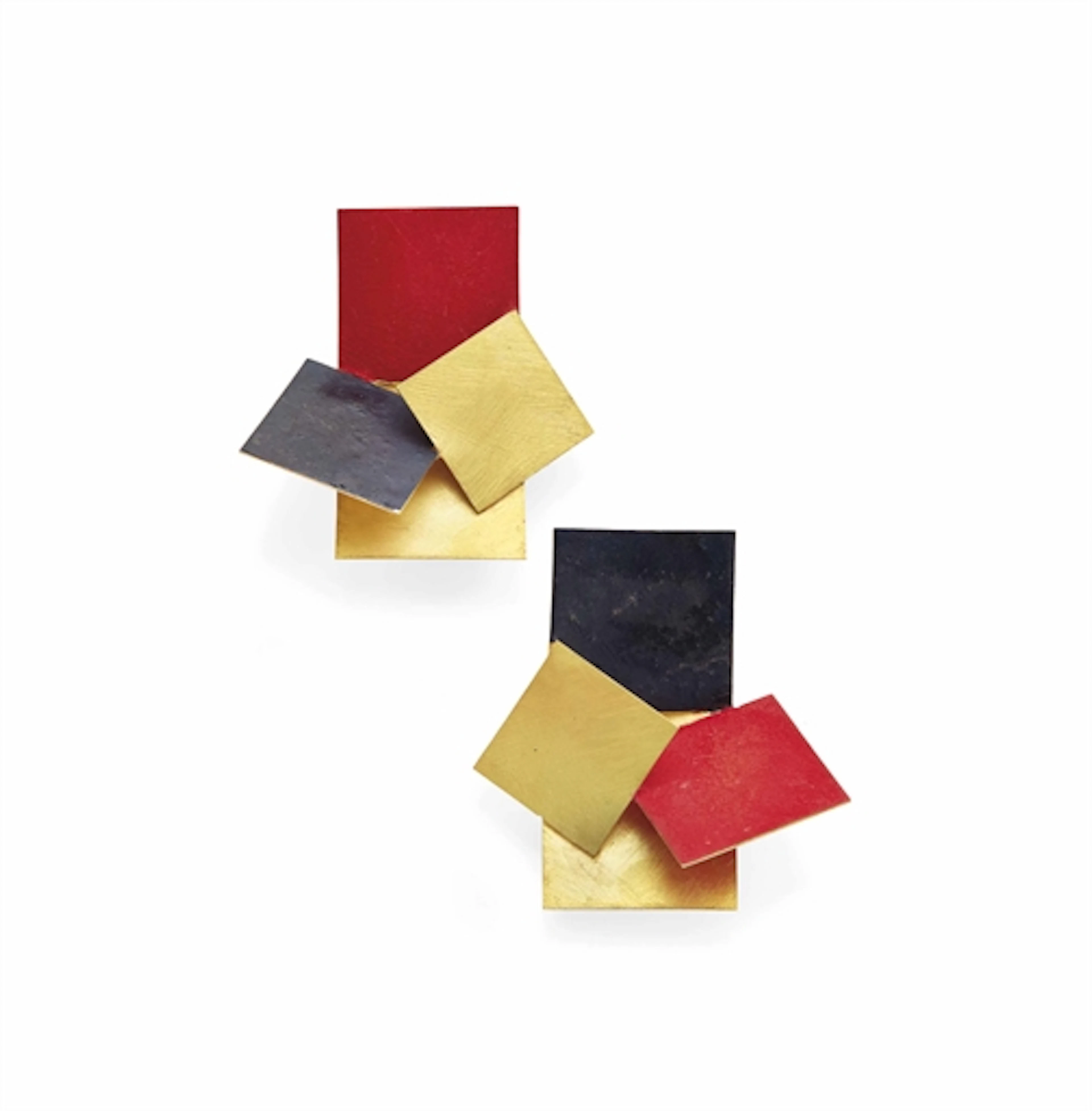 Paire De Clips d'oreilles or, Nielle Et