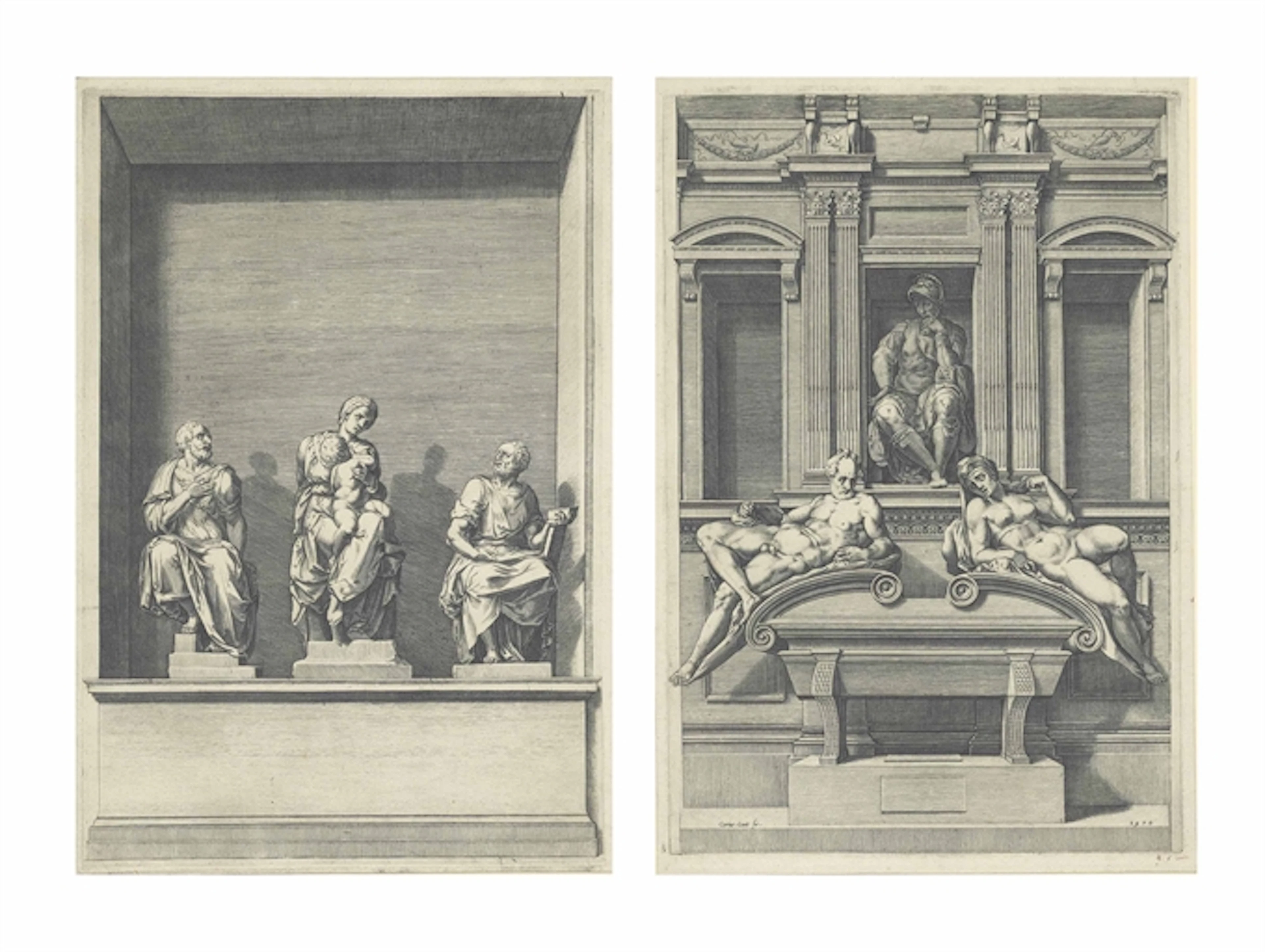 Two Plates, from: The Tombs of the Medici