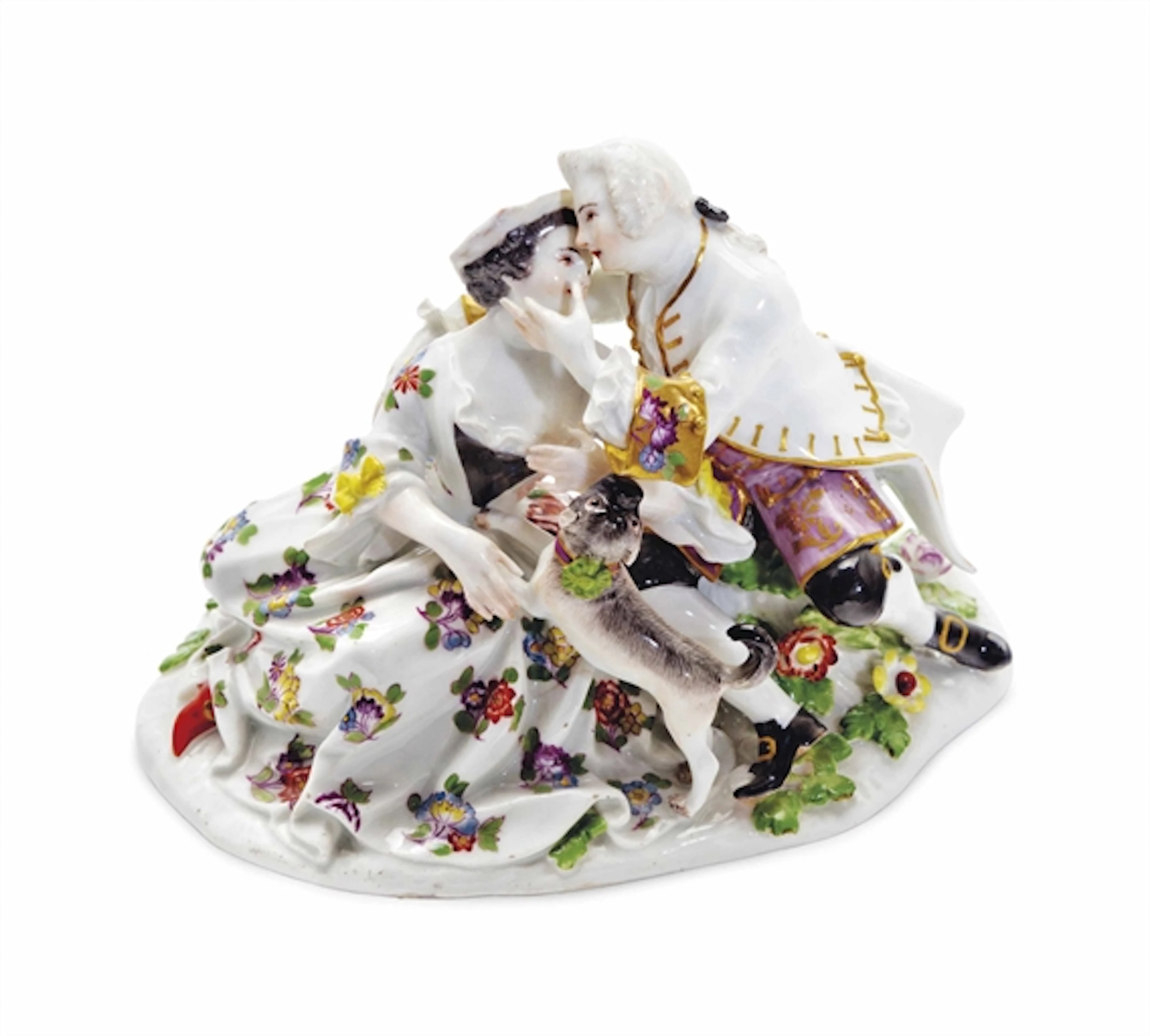 A MEISSEN PORCELAIN GROUP OF LOVERS