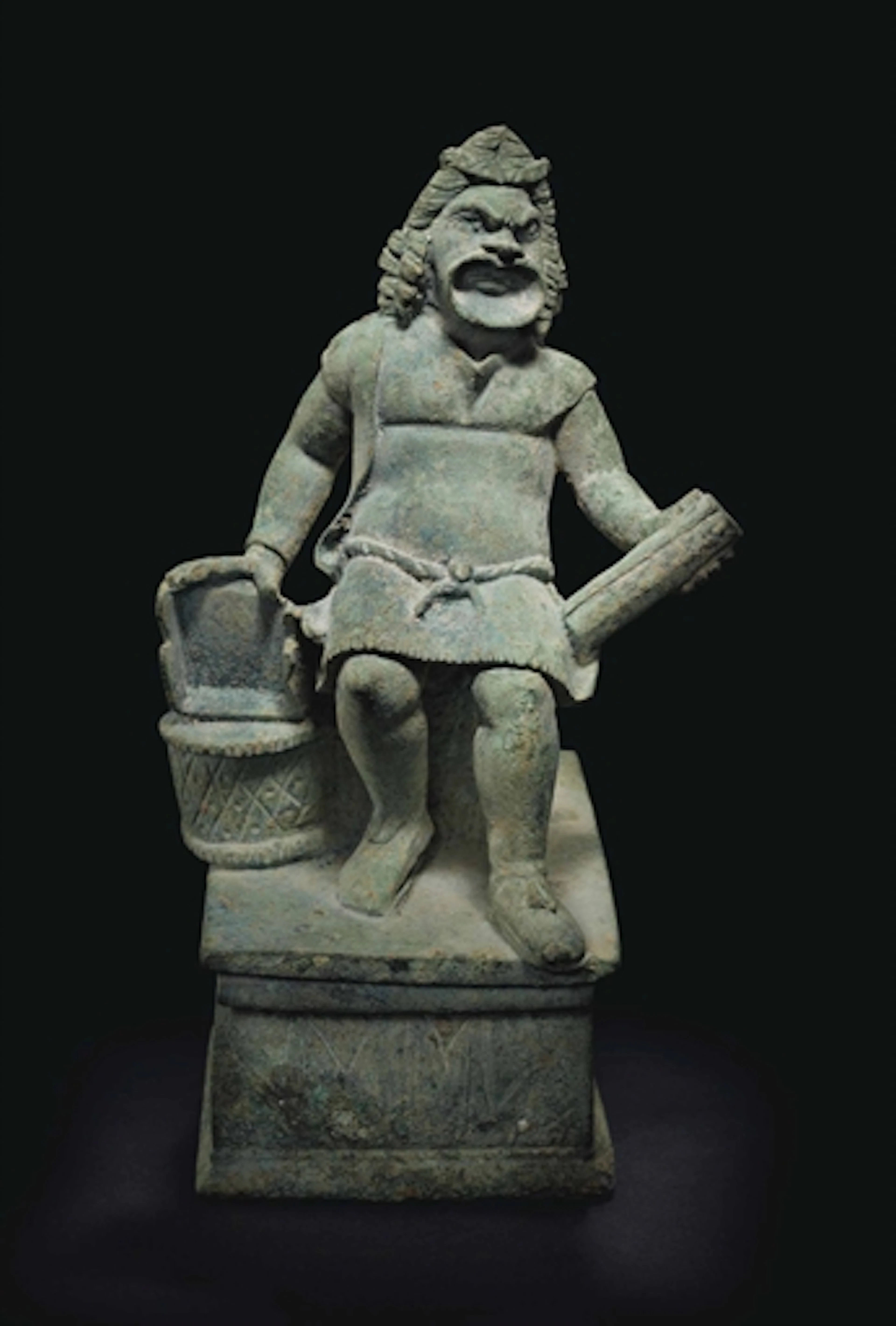 A ROMAN BRONZE COMEDIC ACTOR