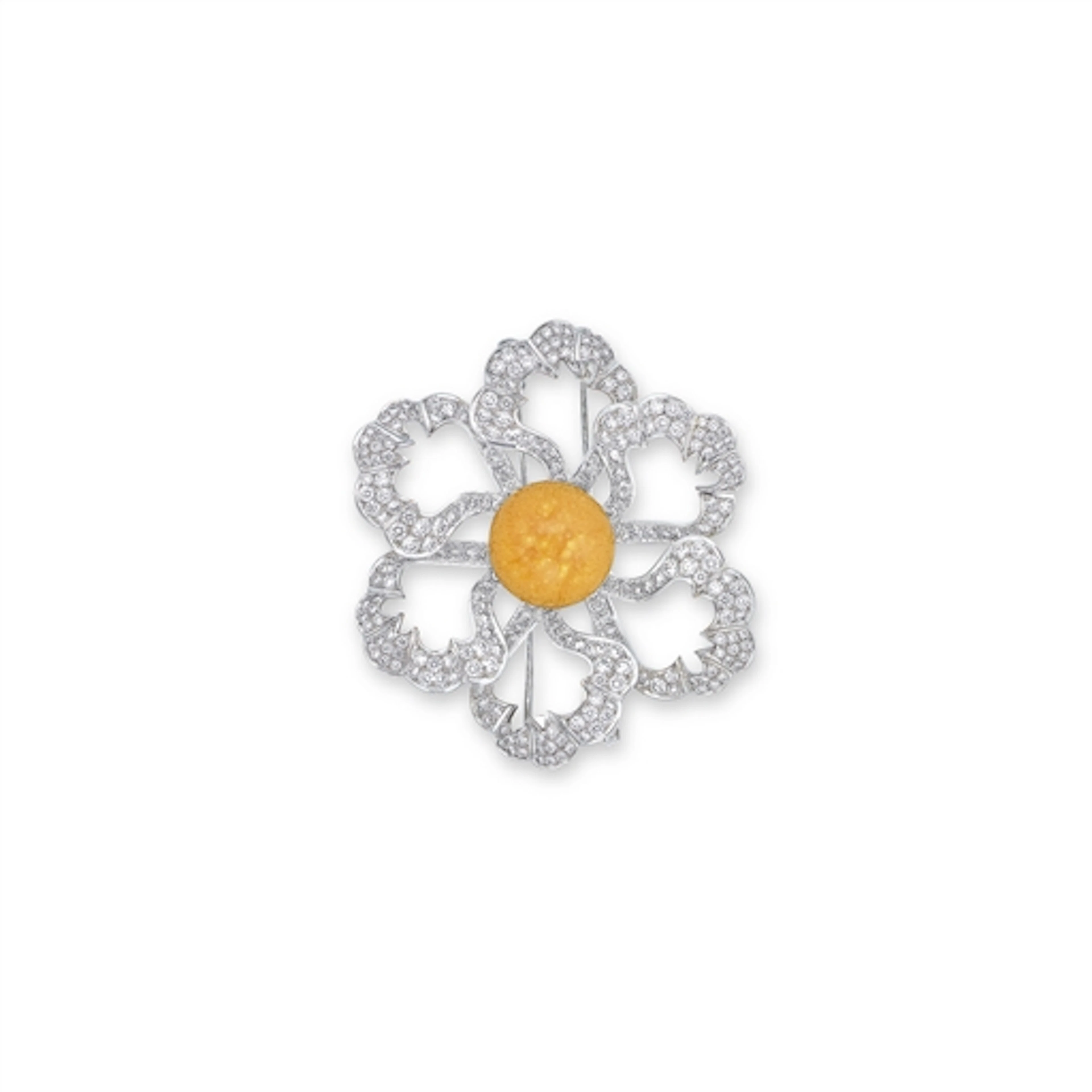 A Melo Pearl and Diamond ‘margaret’ Brooch,