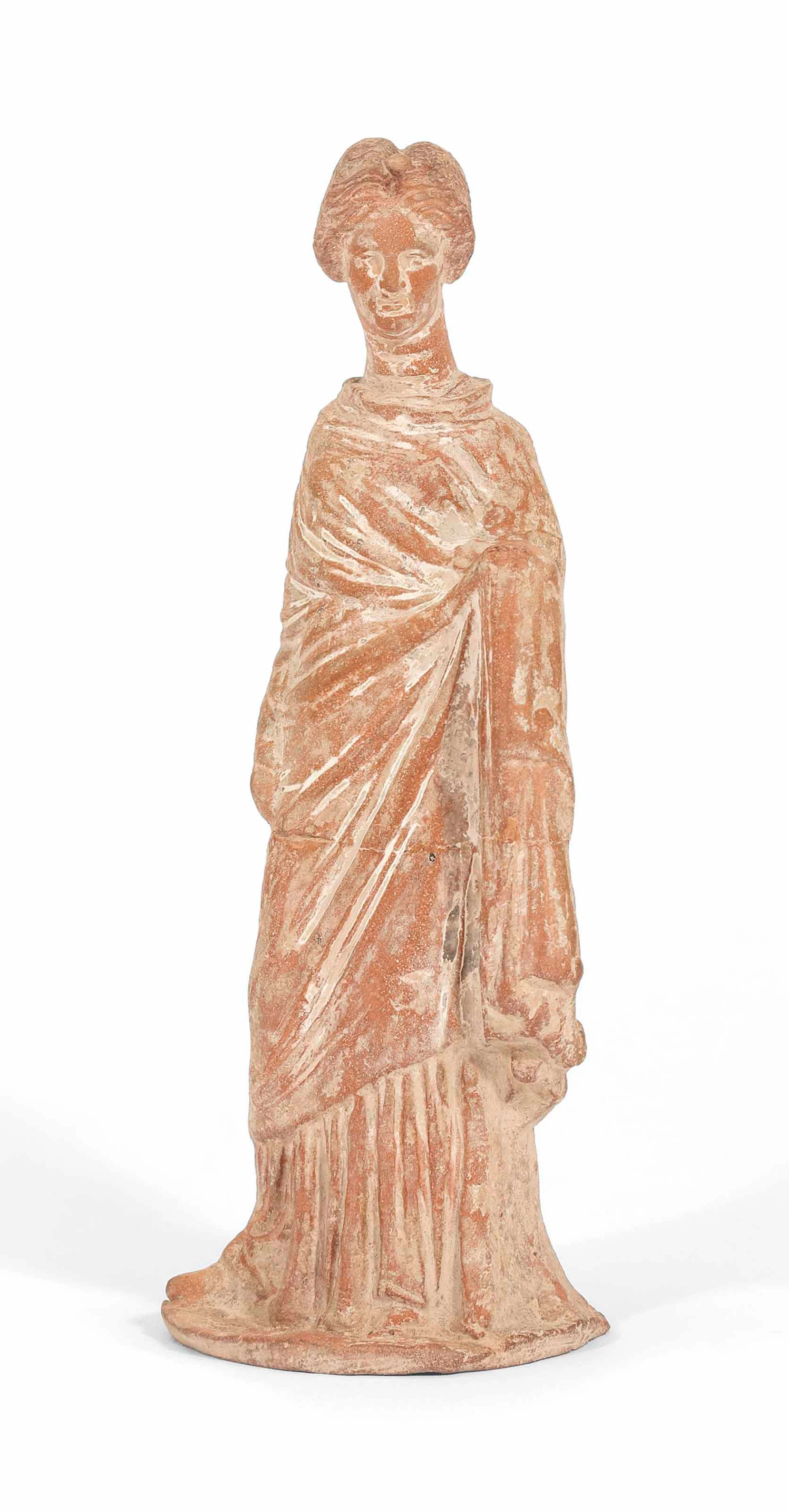 Statuette feminine en terre cuite