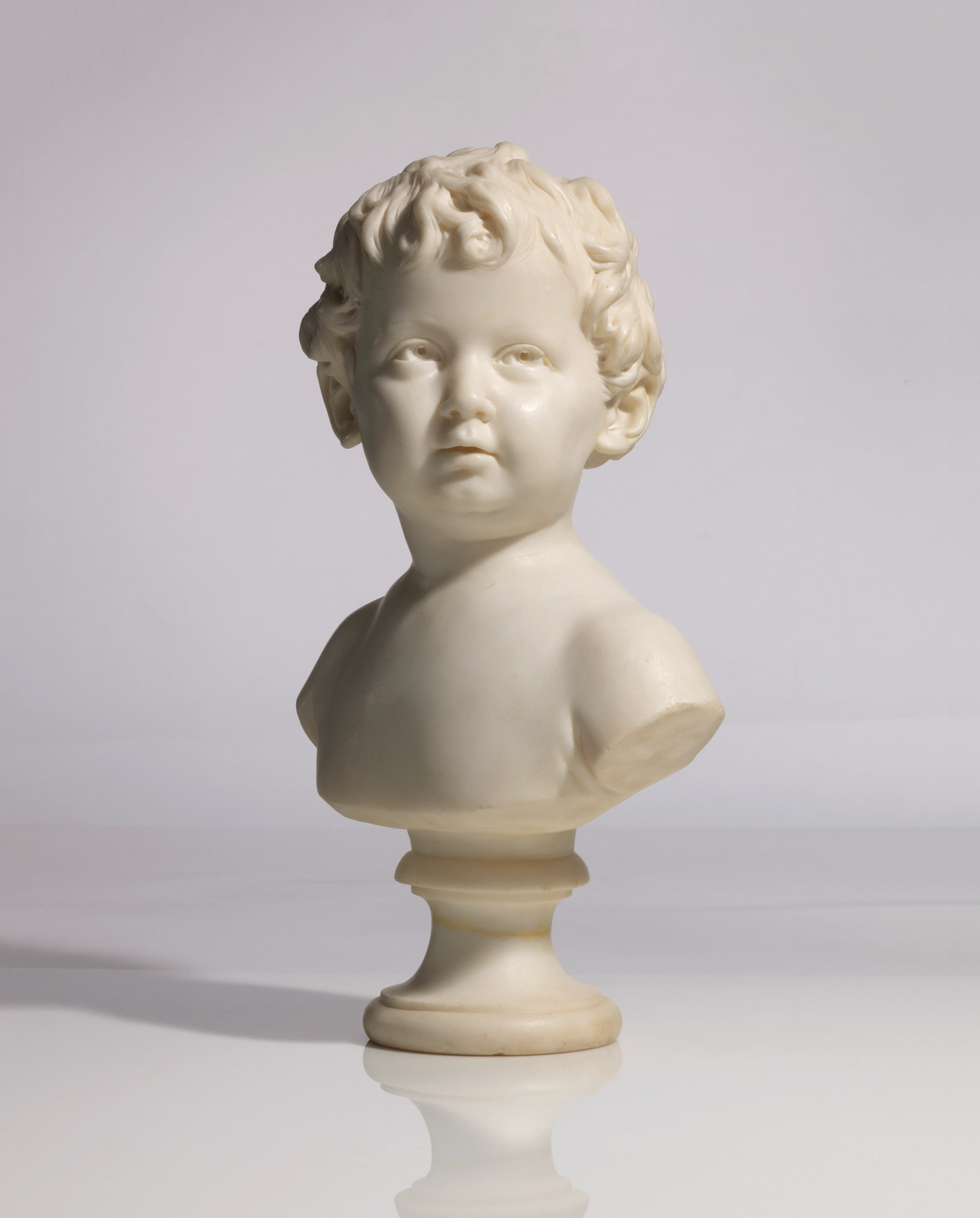 Buste en marbre representant anne-ange houdon (1788-1843) a l'age de 15 mois
