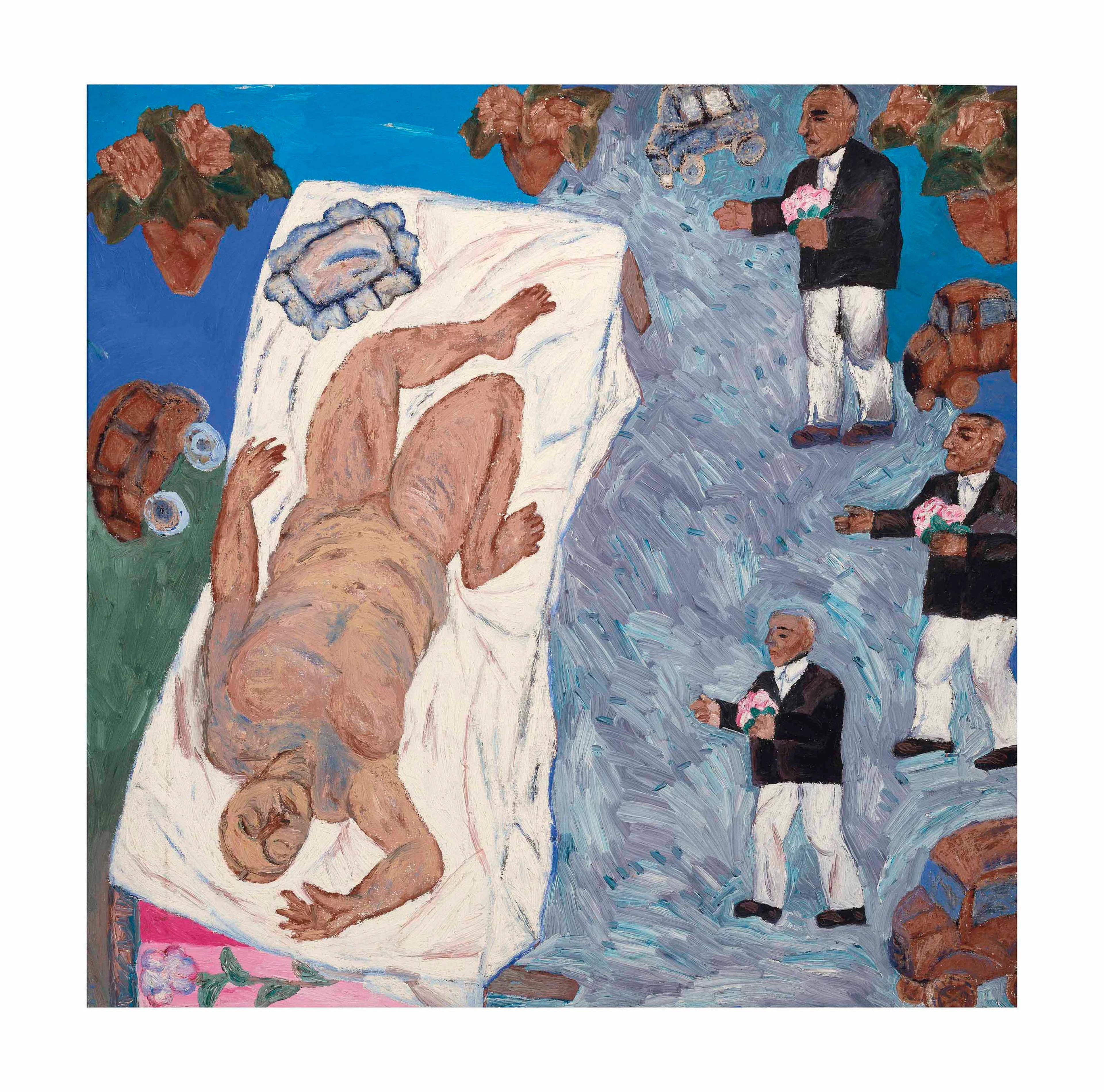 ARPITA SINGH (B. 1937) Man Carrying Flowers