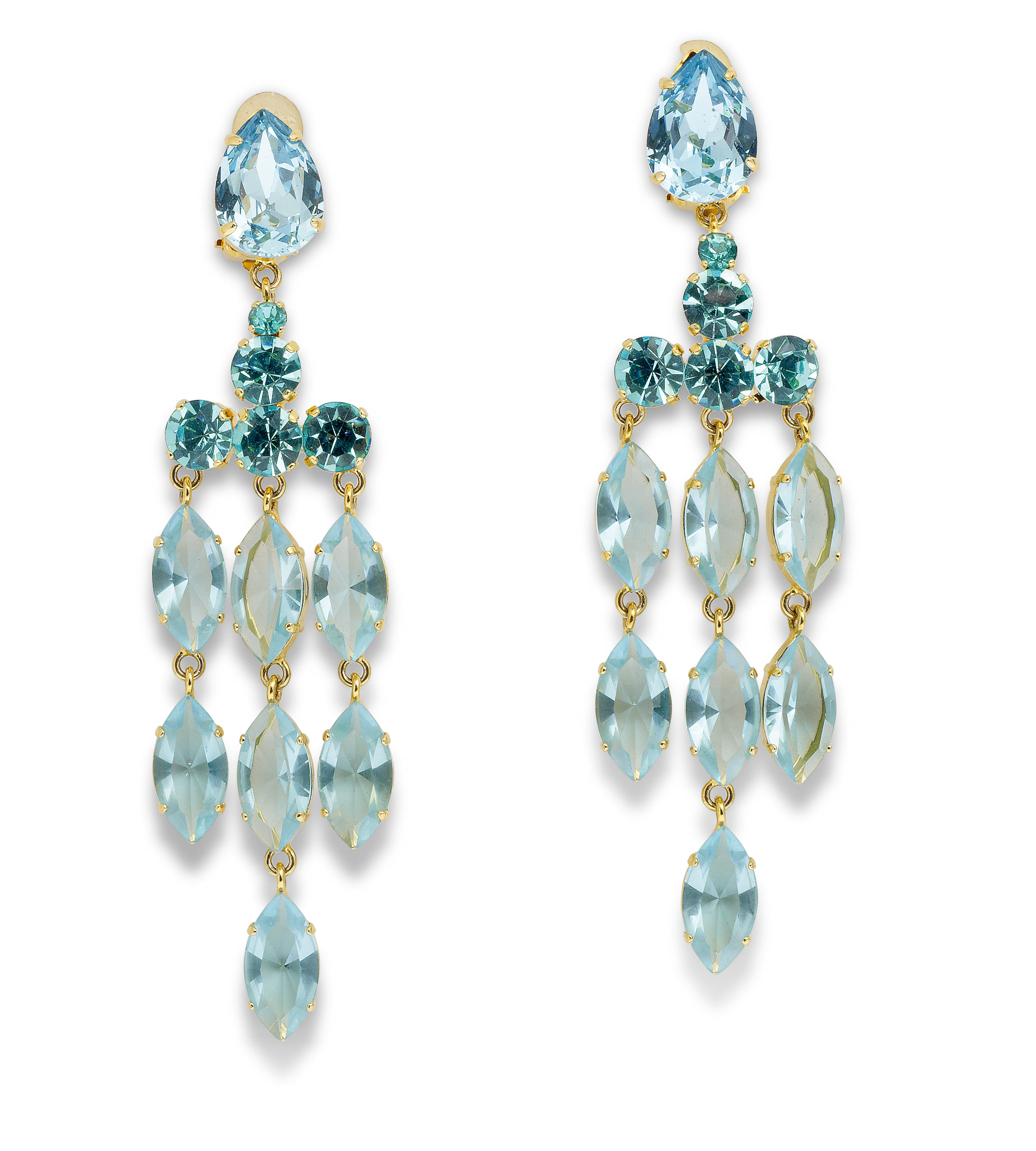 A pair of chandelier clip on earrings