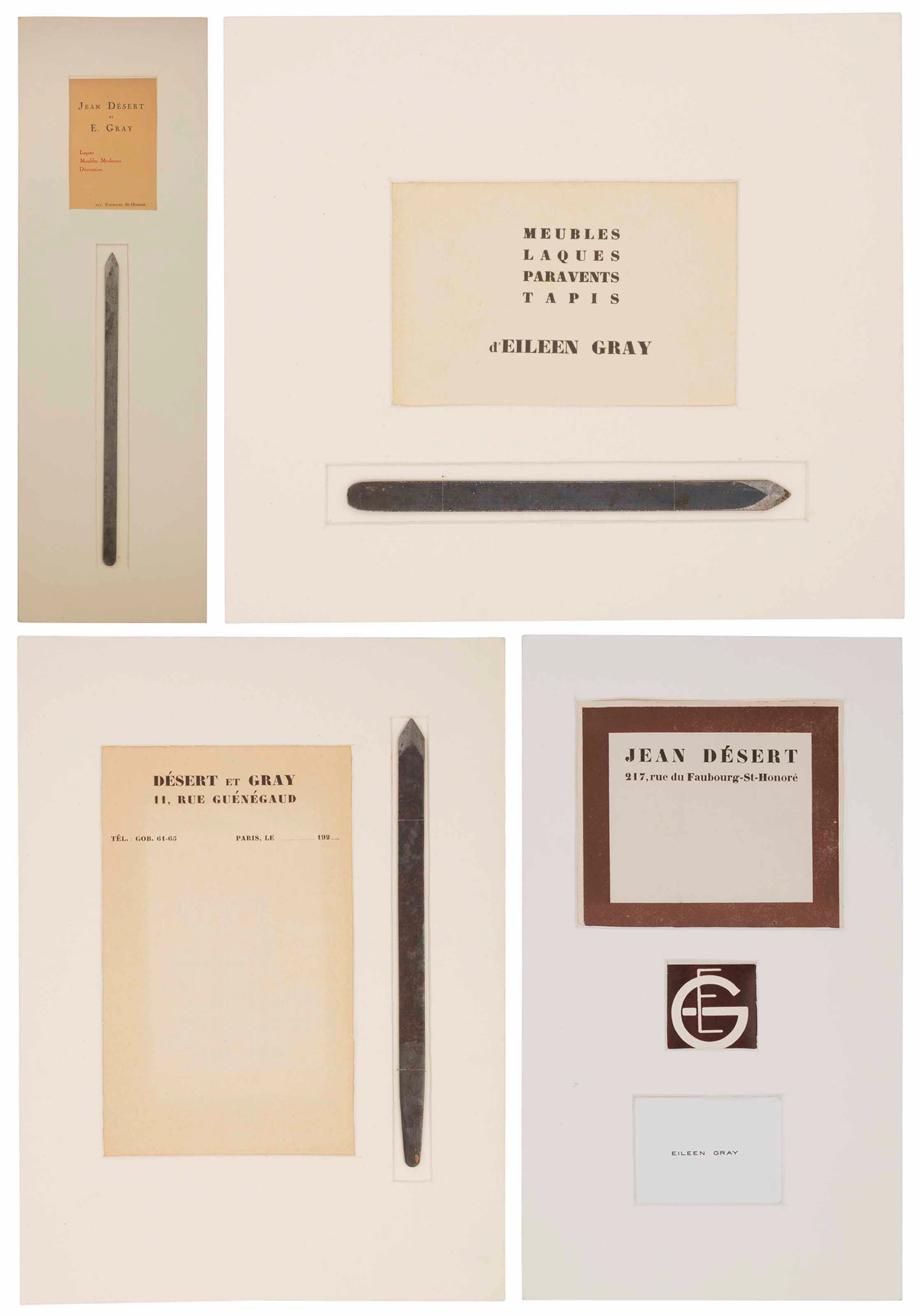THREE LACQUER ENGRAVING TOOLS USED BY EILEEN GRAY (1879-1976)