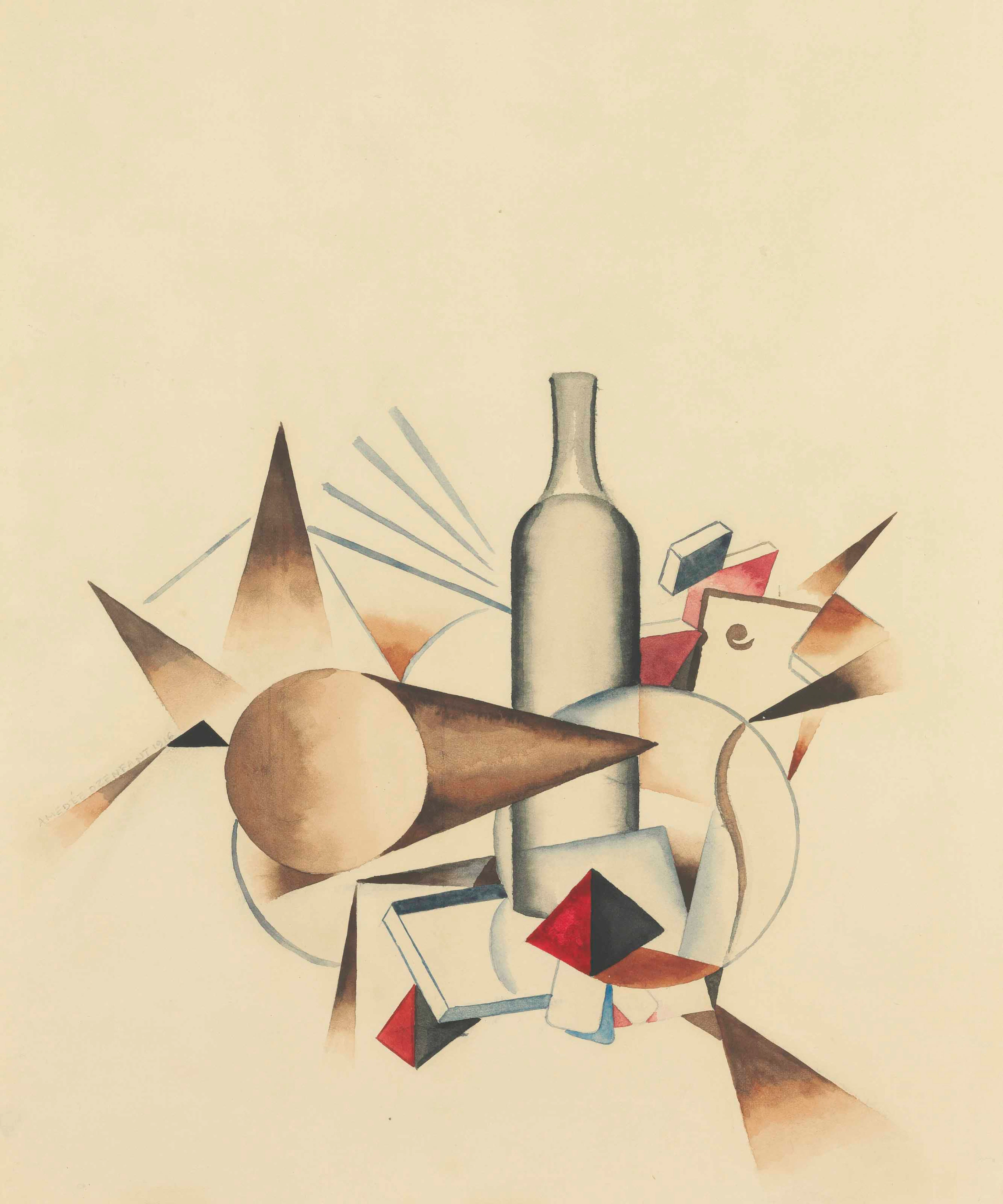 Amédée Ozenfant (1886-1966) Nature morte géométrique à la b...