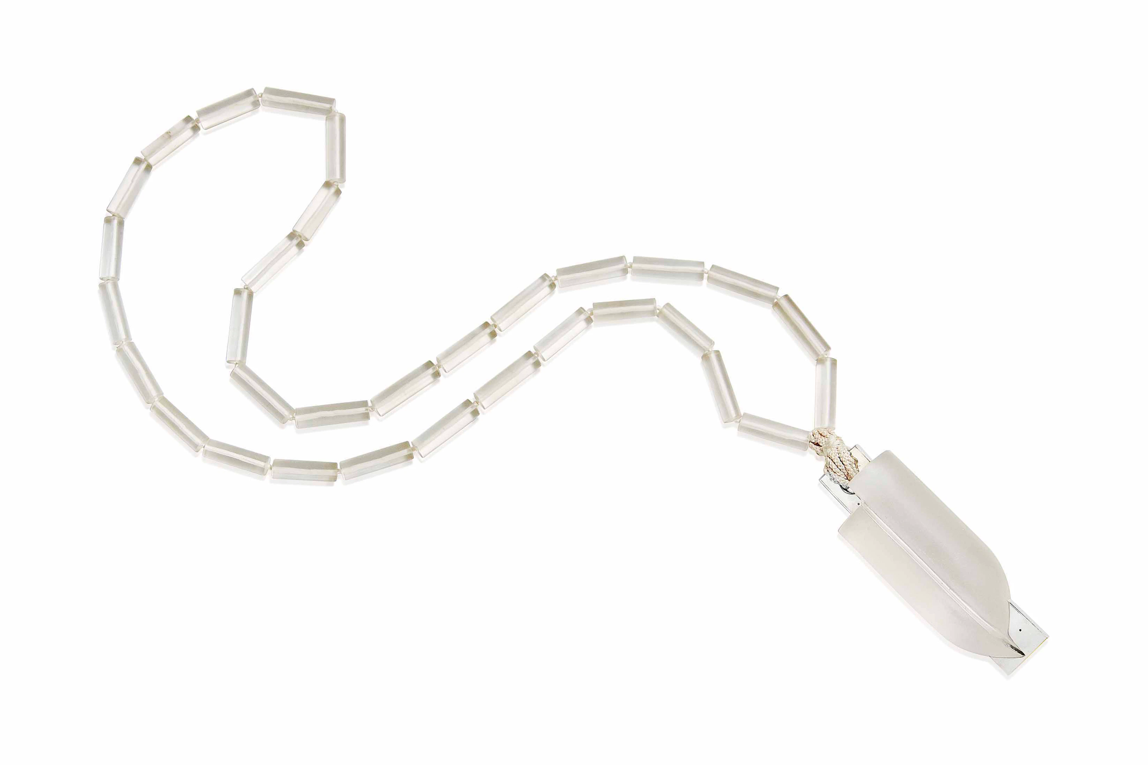 An art déco rock crystal 'bombshell' necklace, by jean fouquet