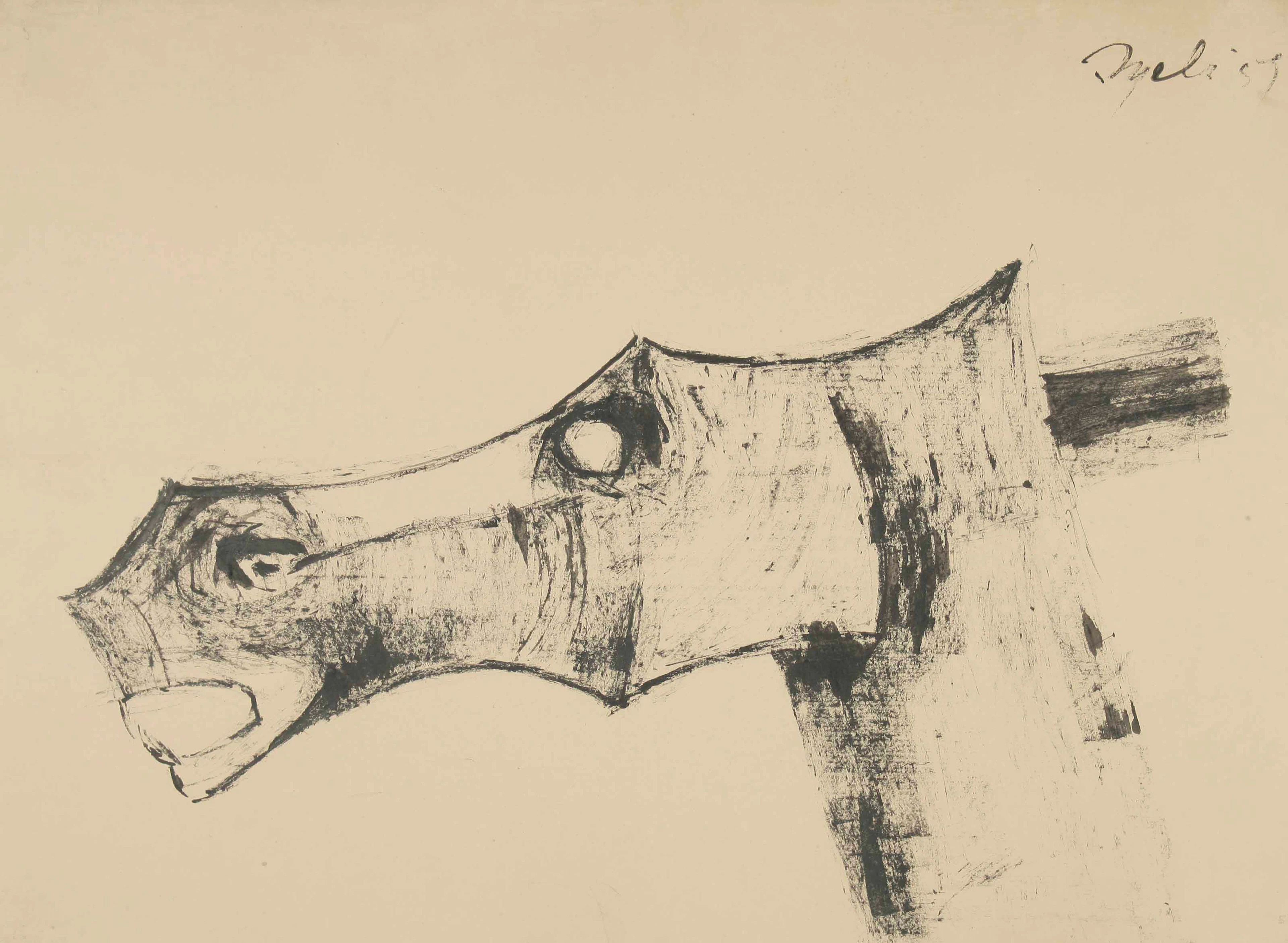 TYEB MEHTA (1925-2009) Head of a Horse
