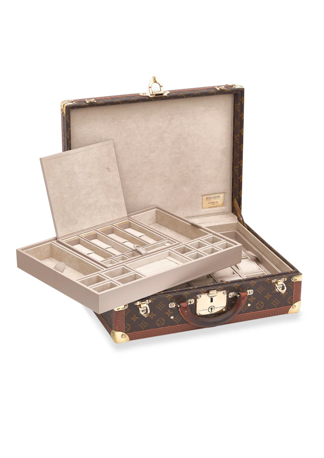 Louis vuitton. a fine vintage suitcase modified as gentleman...