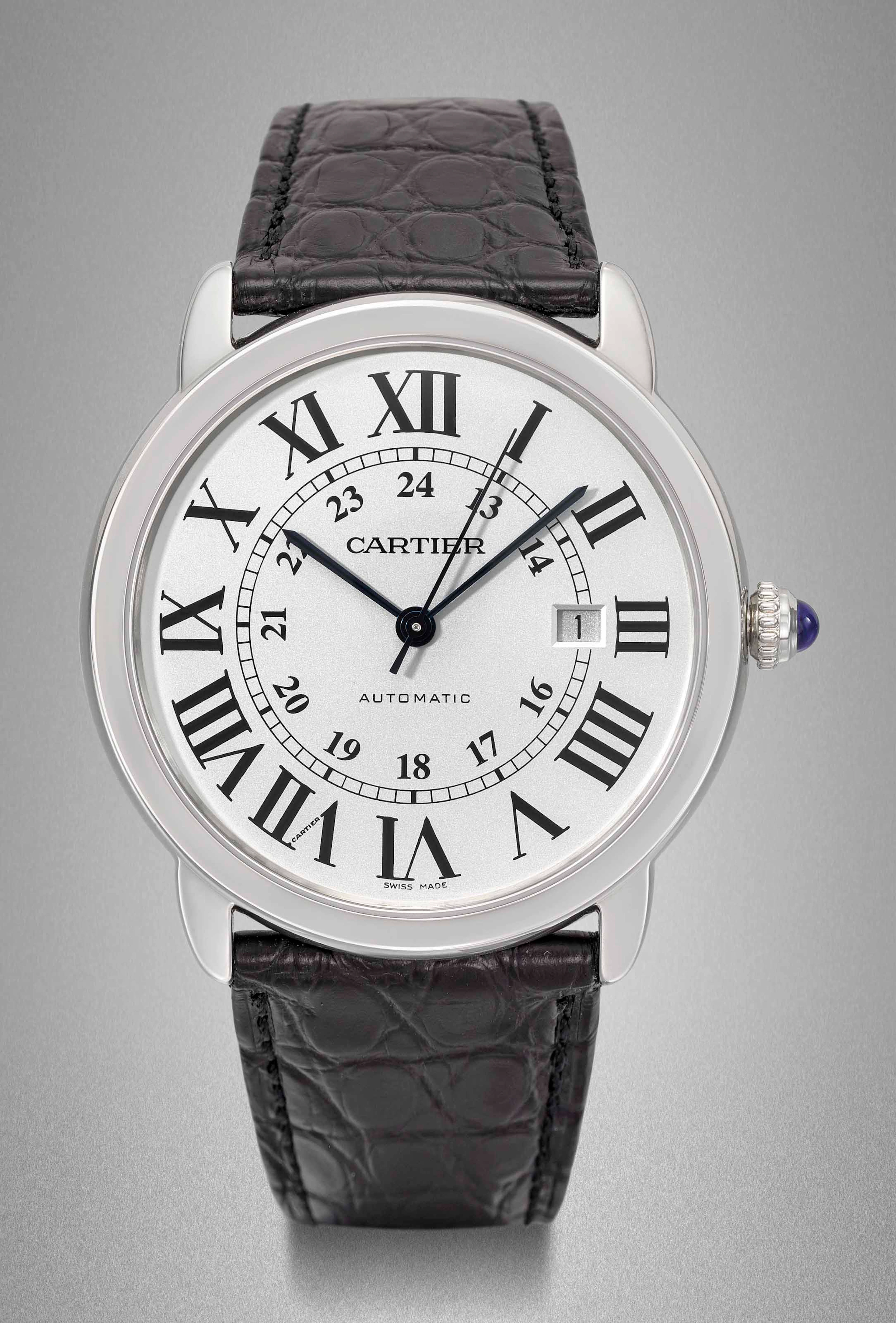 Cartier. A fine stainless steel oversized automatic wristwatch...