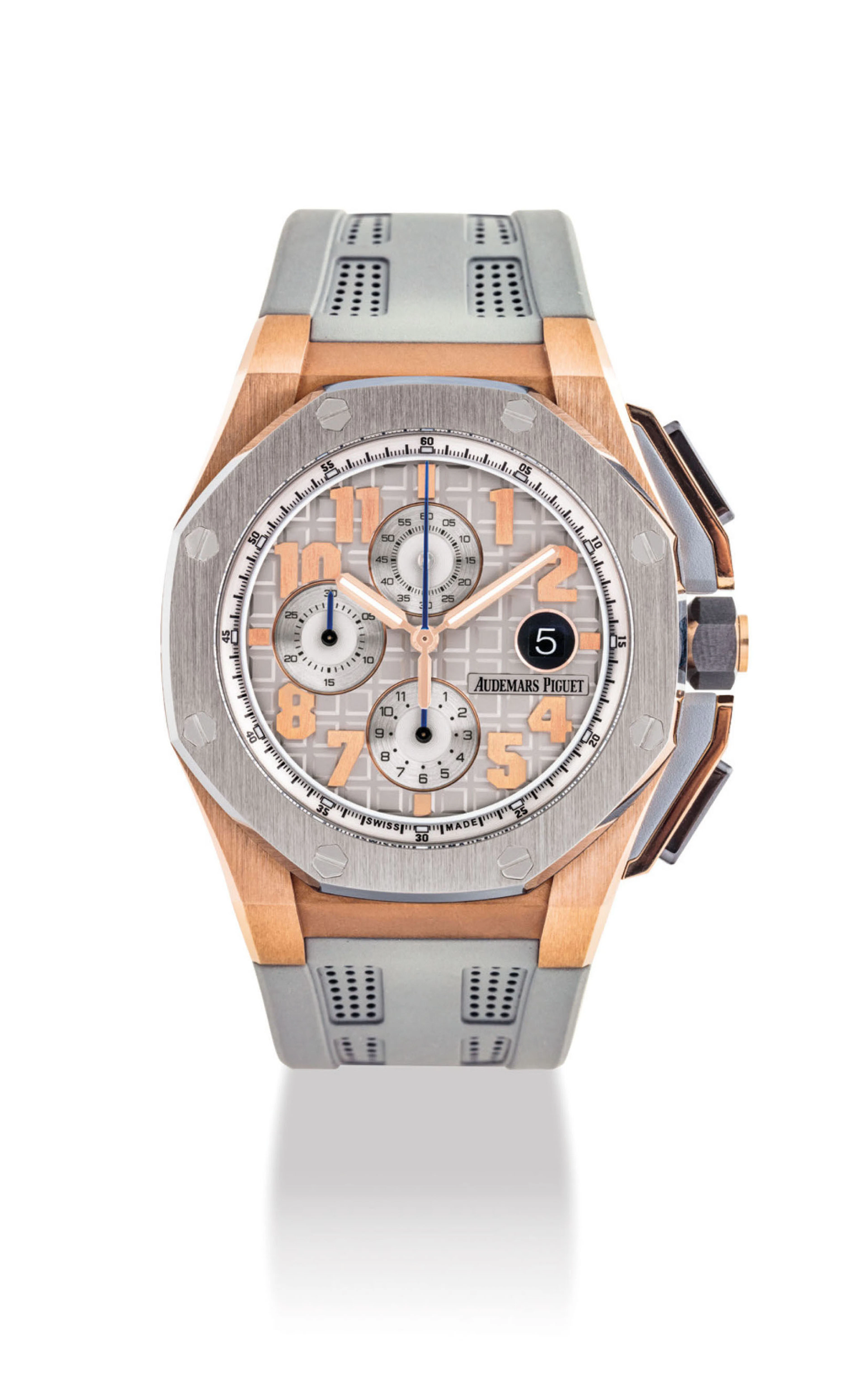 AUDEMARS PIGUET A FINE AND RARE 18K PINK GOLD, TITANIUM, CER... SIGNED