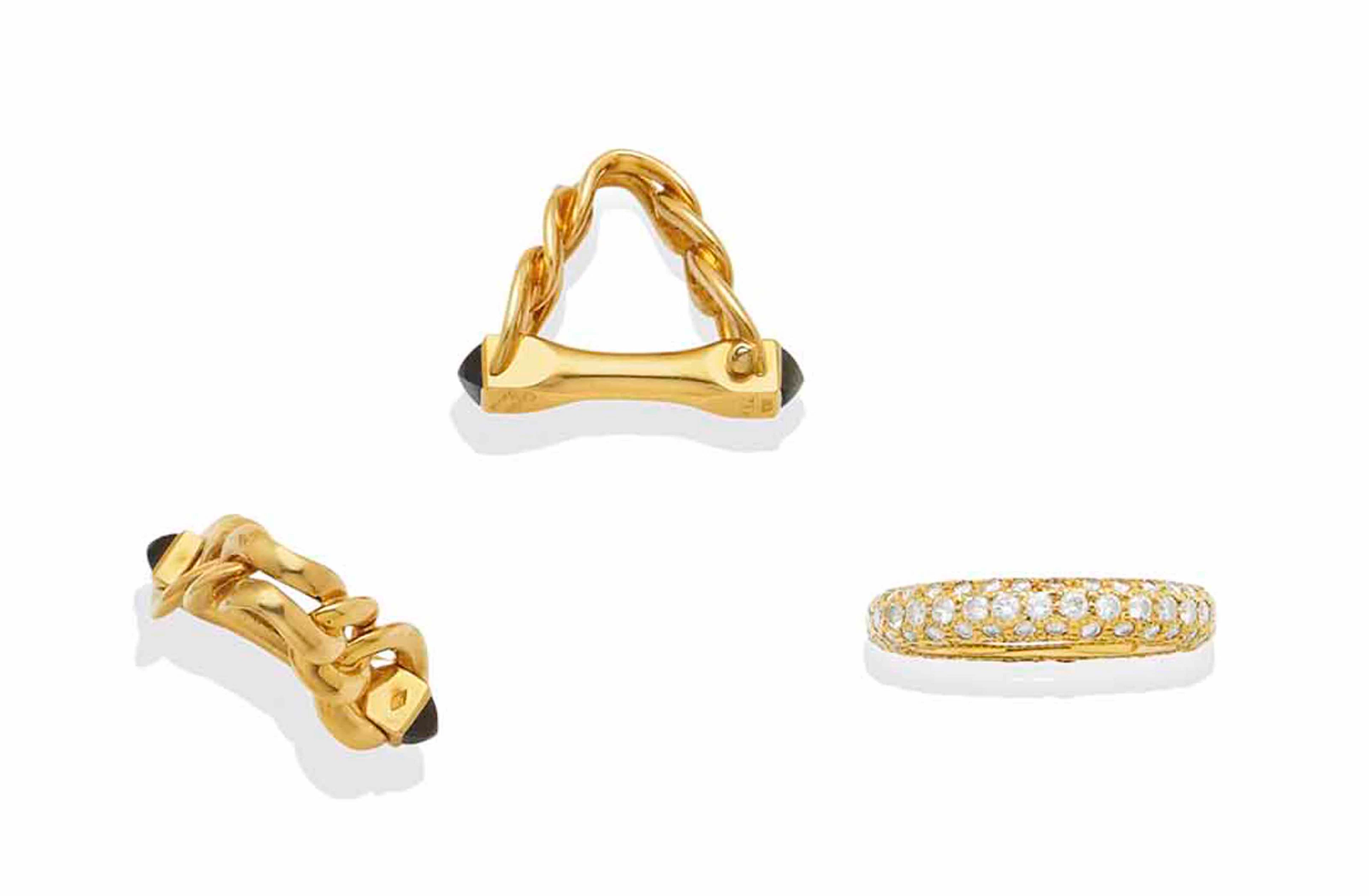 Paire de boutons de manchette saphirs