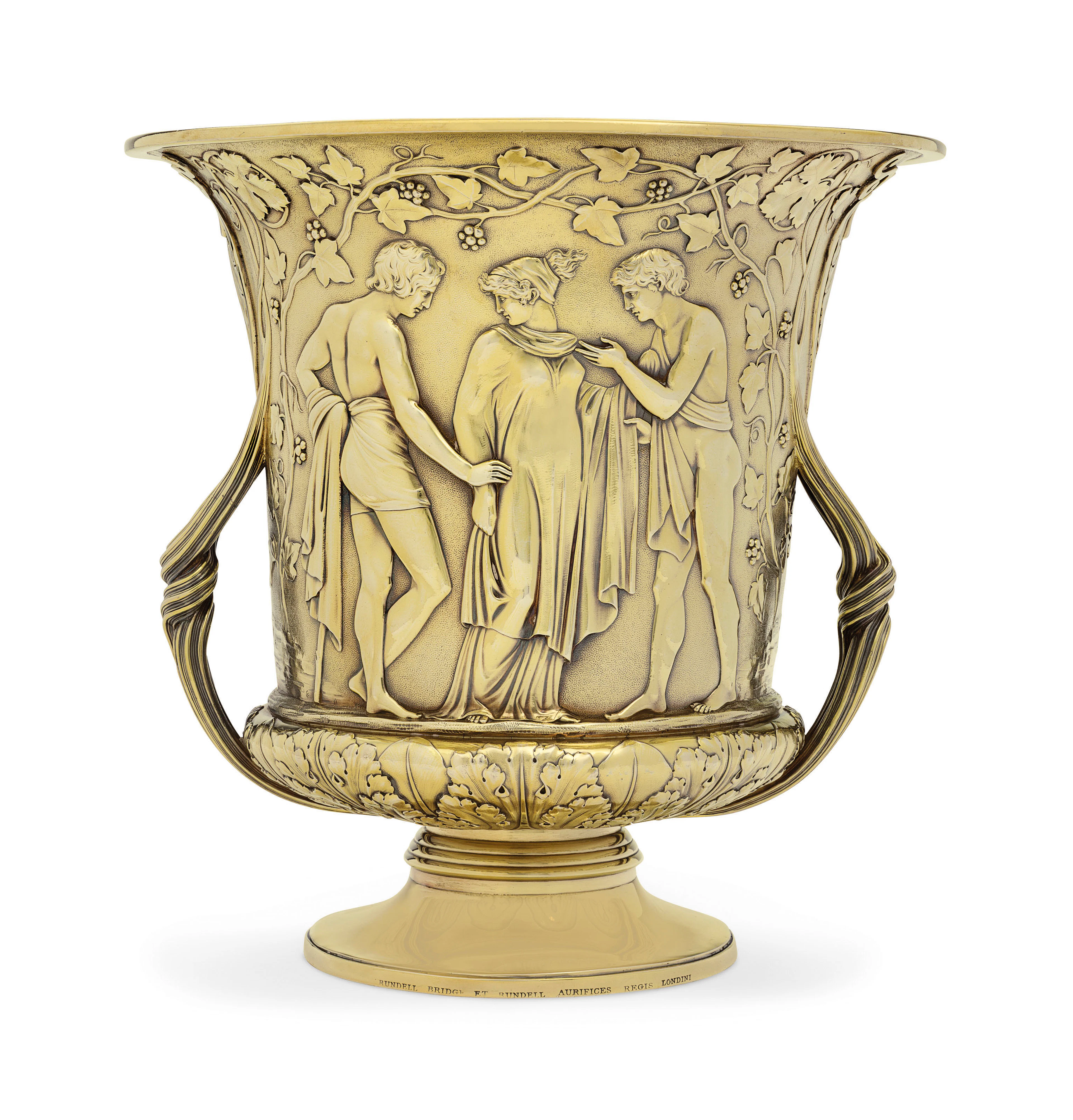 A GEORGE IV SILVER-GILT WINE COOLER MARK OF PHILIP RUNDELL, LONDON,...