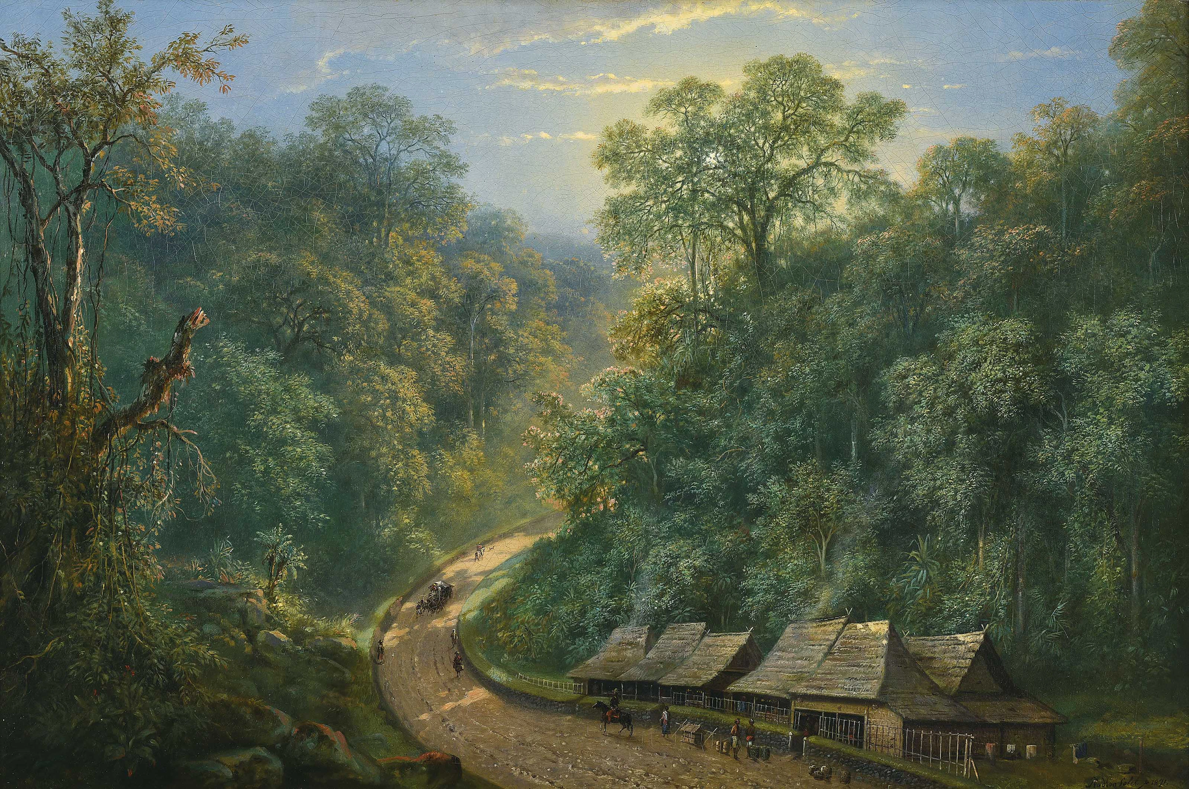 RADEN SALEH SJARIF BOESTAMAN (INDONESIA, 1807-1880) Mail Station at