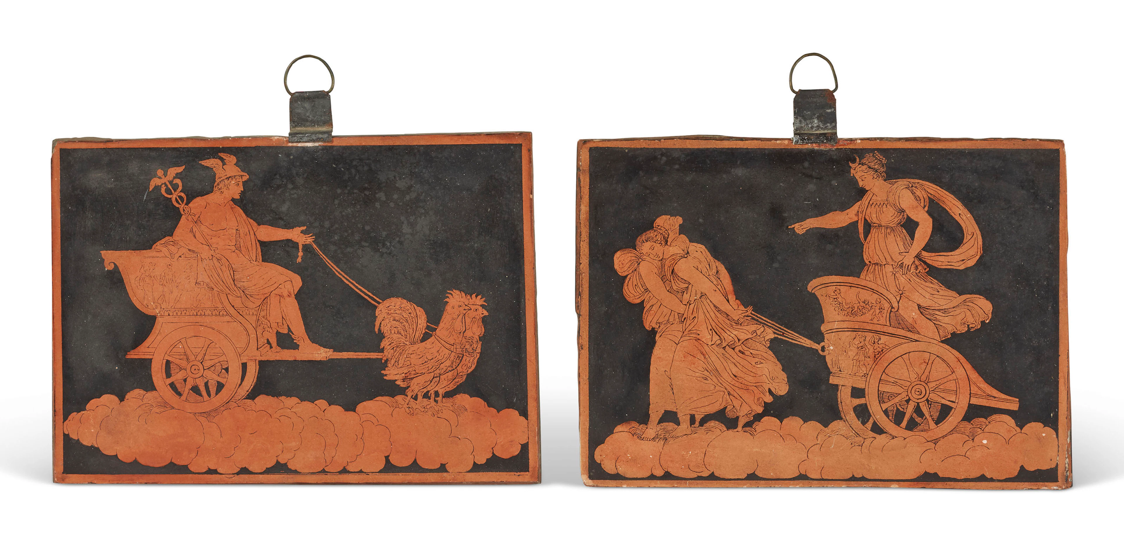 PAIRE DE PLAQUES DECORATIVES DU XIXe SIECLE ITALIE