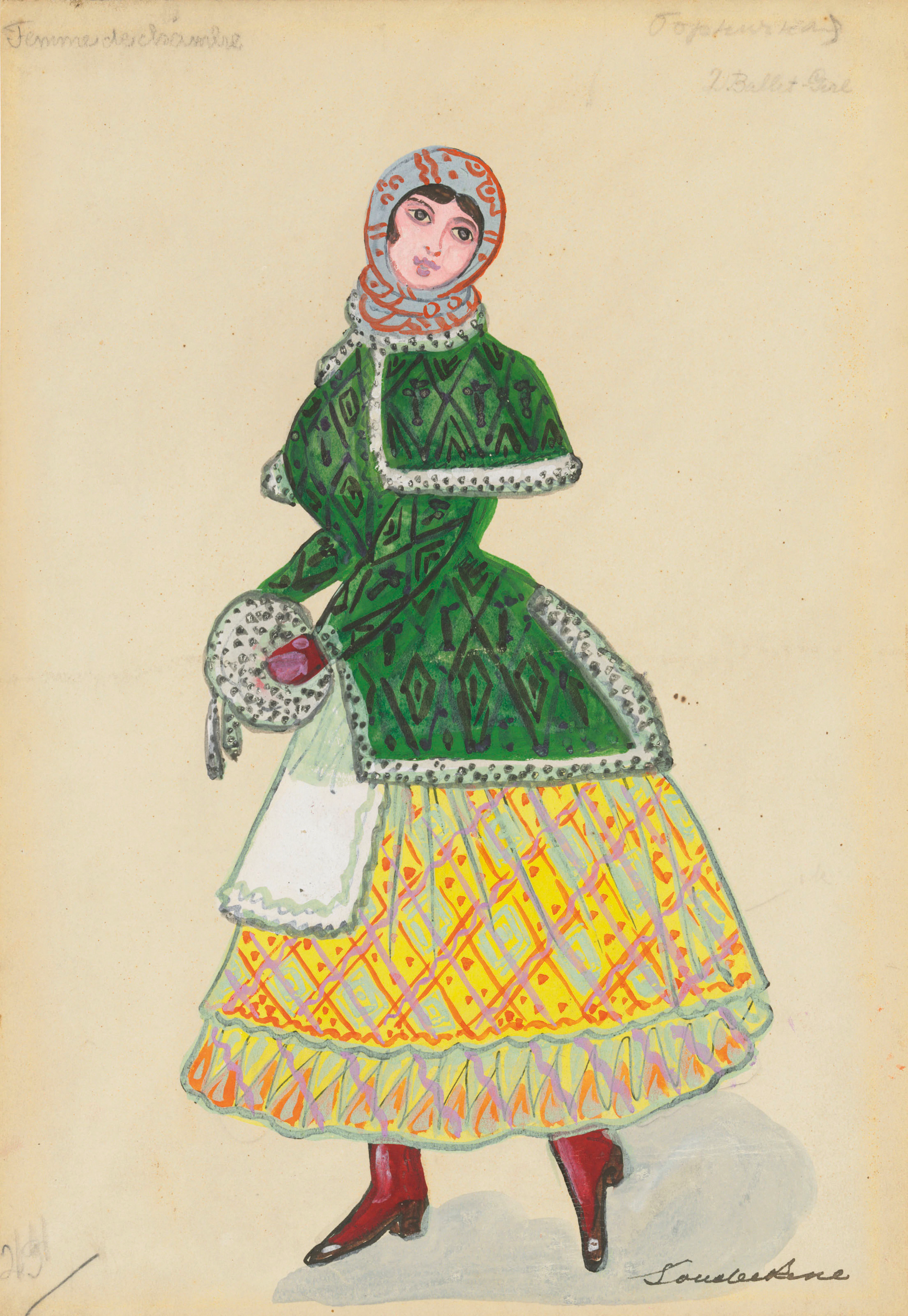 Costume design for 'Petrouchka': Femme de chambre