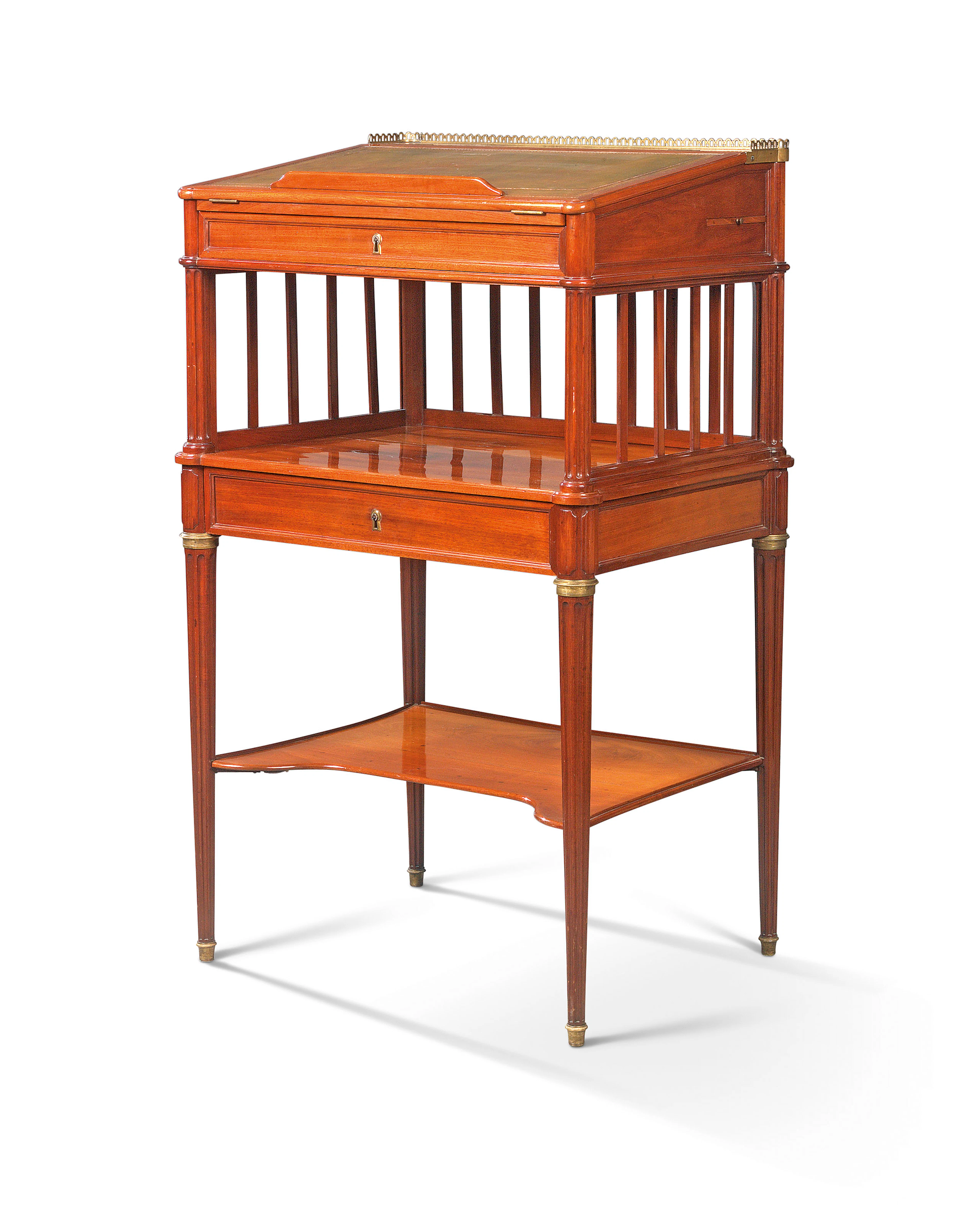 A louis xvi ormolu-mounted mahogany bureau a pupitre