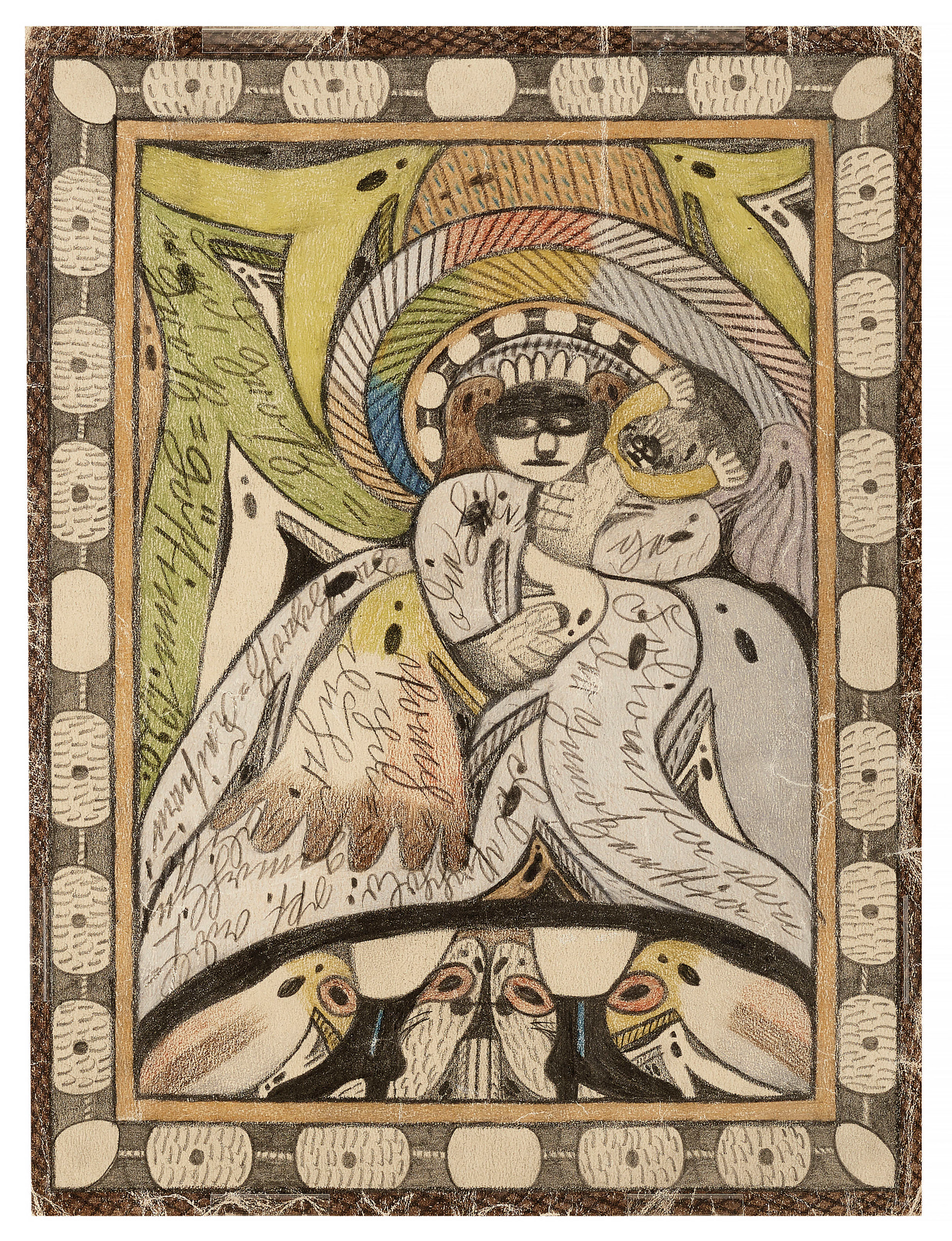 Adolf Wölfli (1864-1930) Untitled (the masked man), doub...