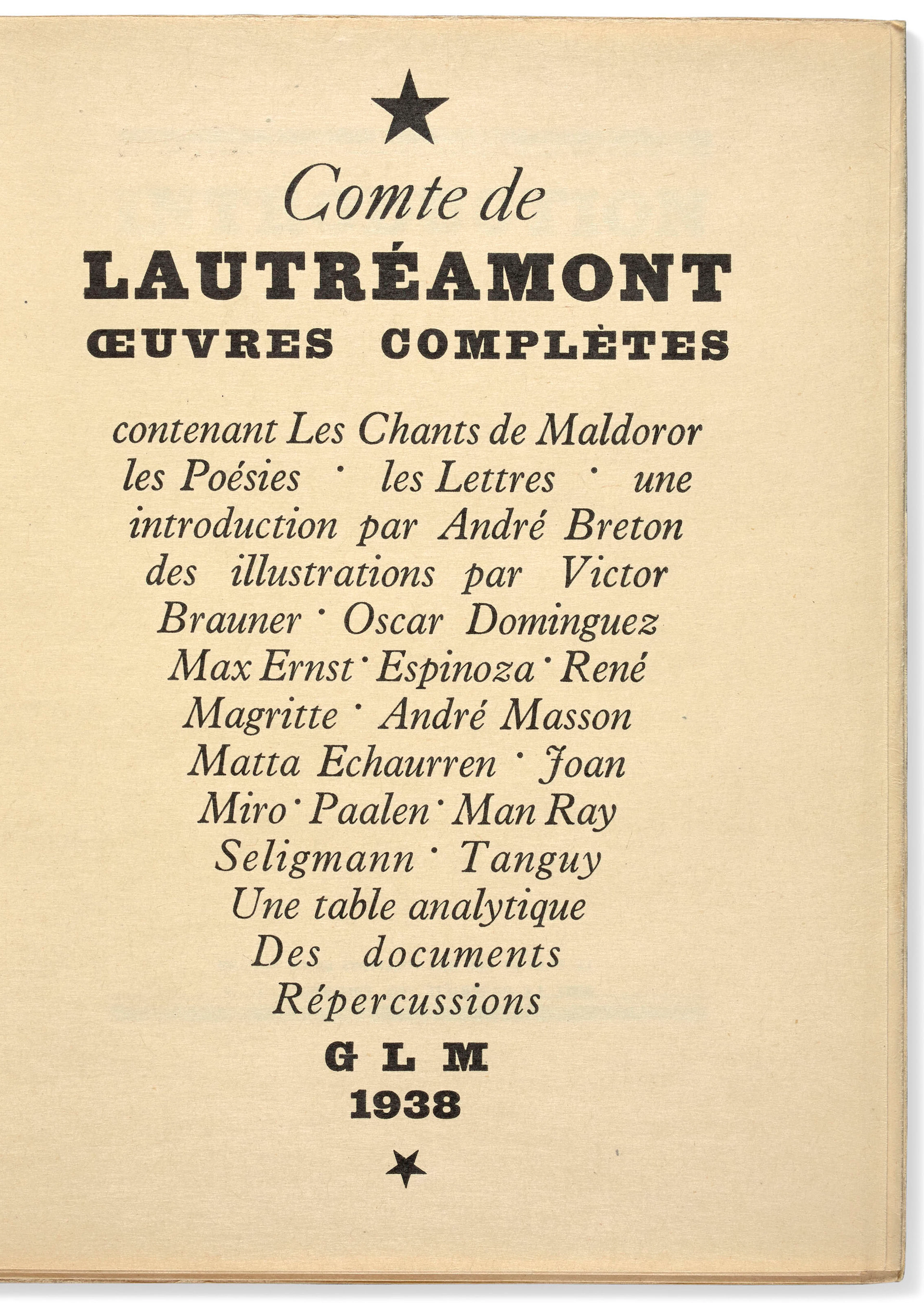 – Isidore Ducasse dit le COMTE DE LAUTRÉAMONT