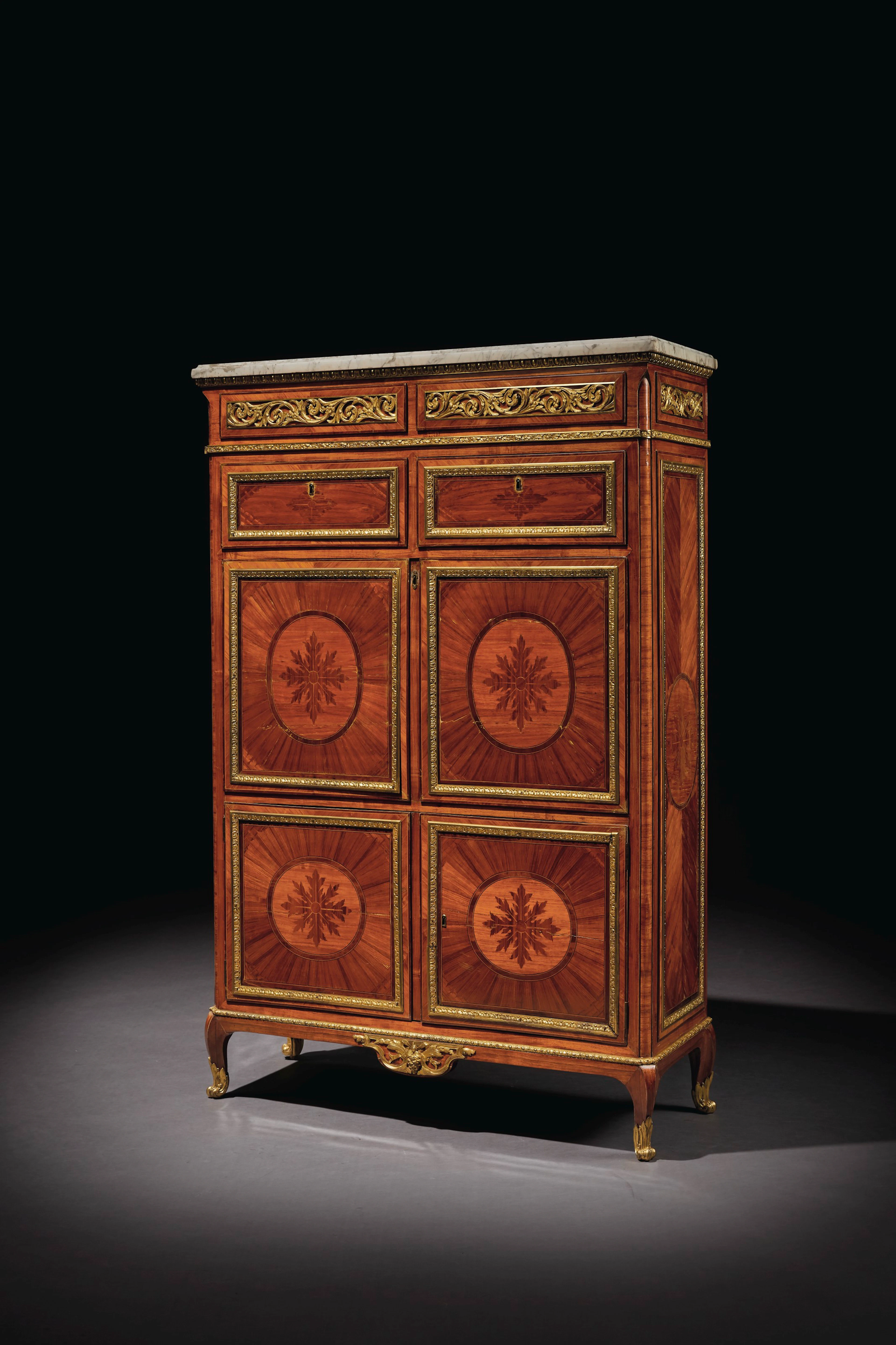 A LOUIS XVI ORMOLU-MOUNTED TULIPWOOD