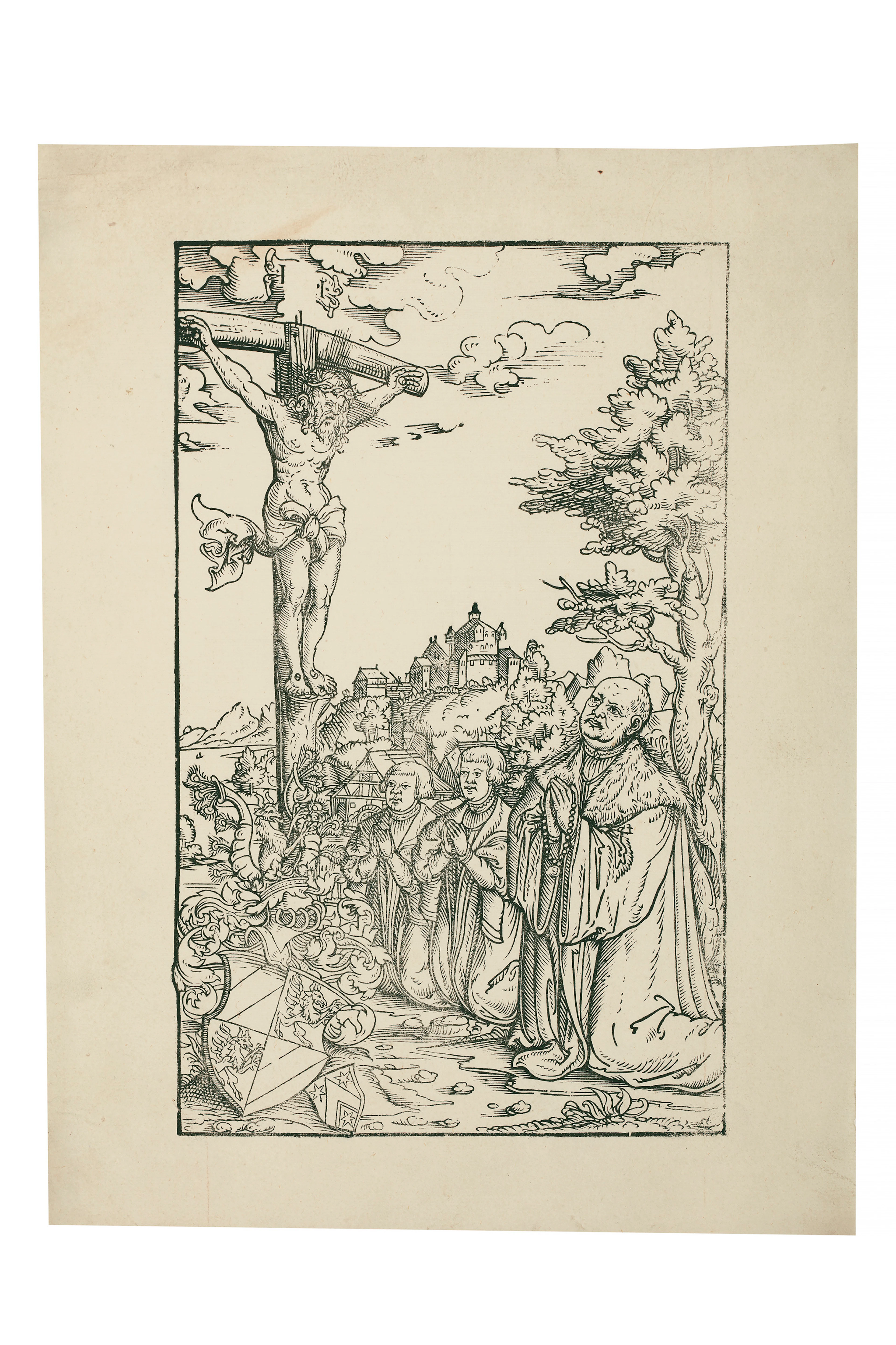 Christoph Scheurl and his Sons below the Crucifixion