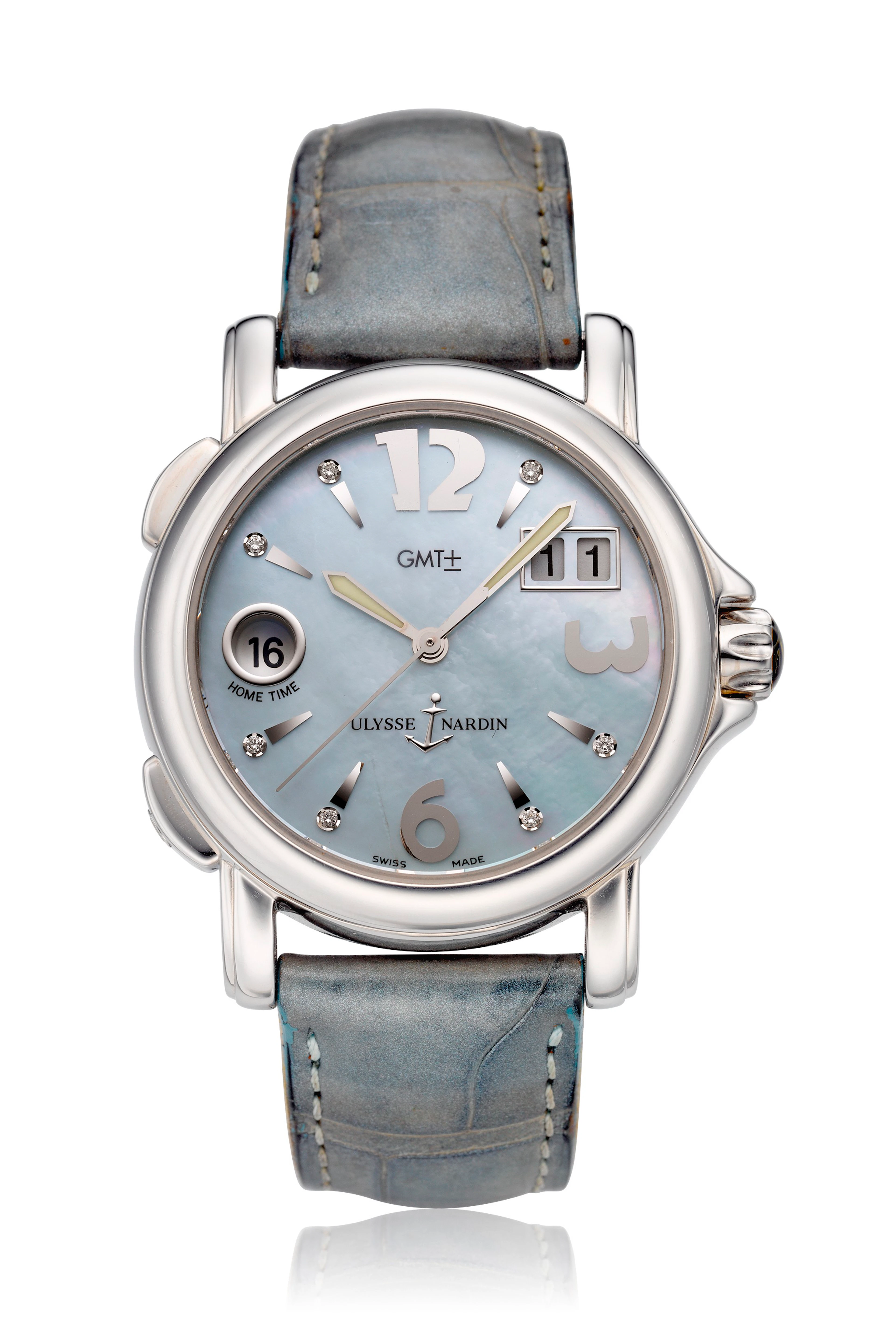 ULYSSE NARDIN, SAN MARCO GMT, MOTHER OF PEARL DIAL, REF. 223-22, NO. 1077