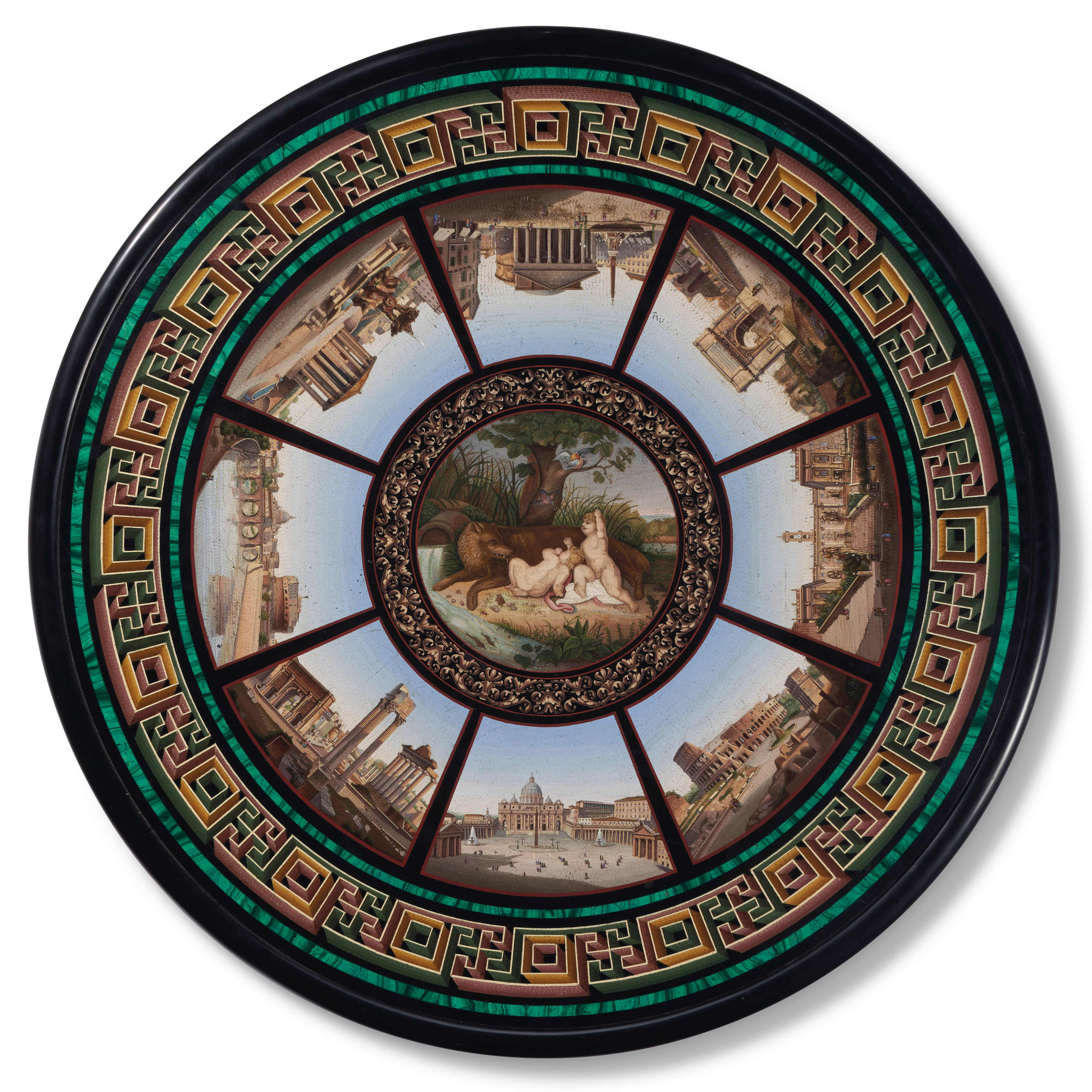 A LARGE ROMAN MICROMOSAIC TABLE – BY CESARE ROCCHEGGIANI, CIRCA 1880