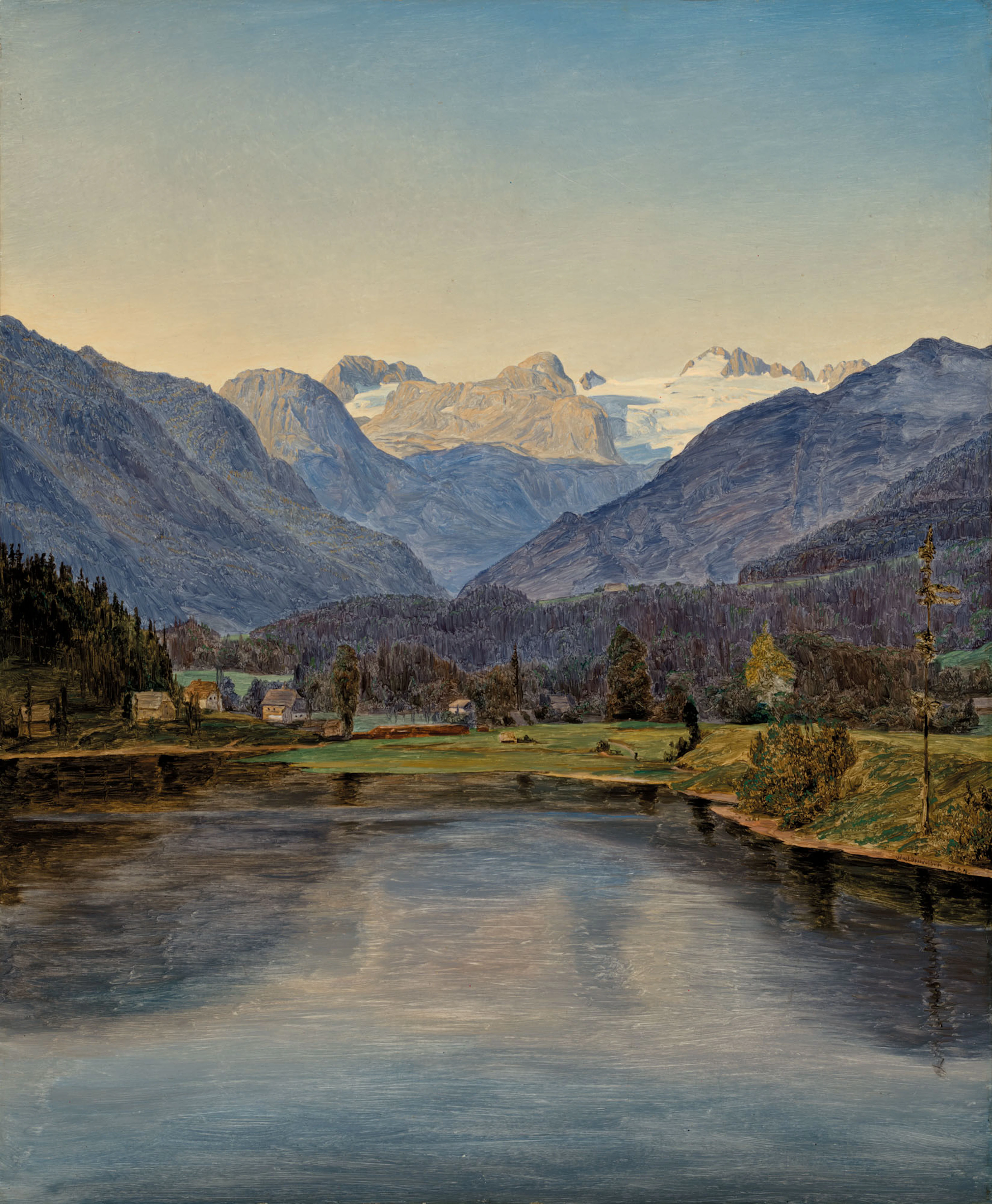 View of Lake Altaussee and the Dachstein