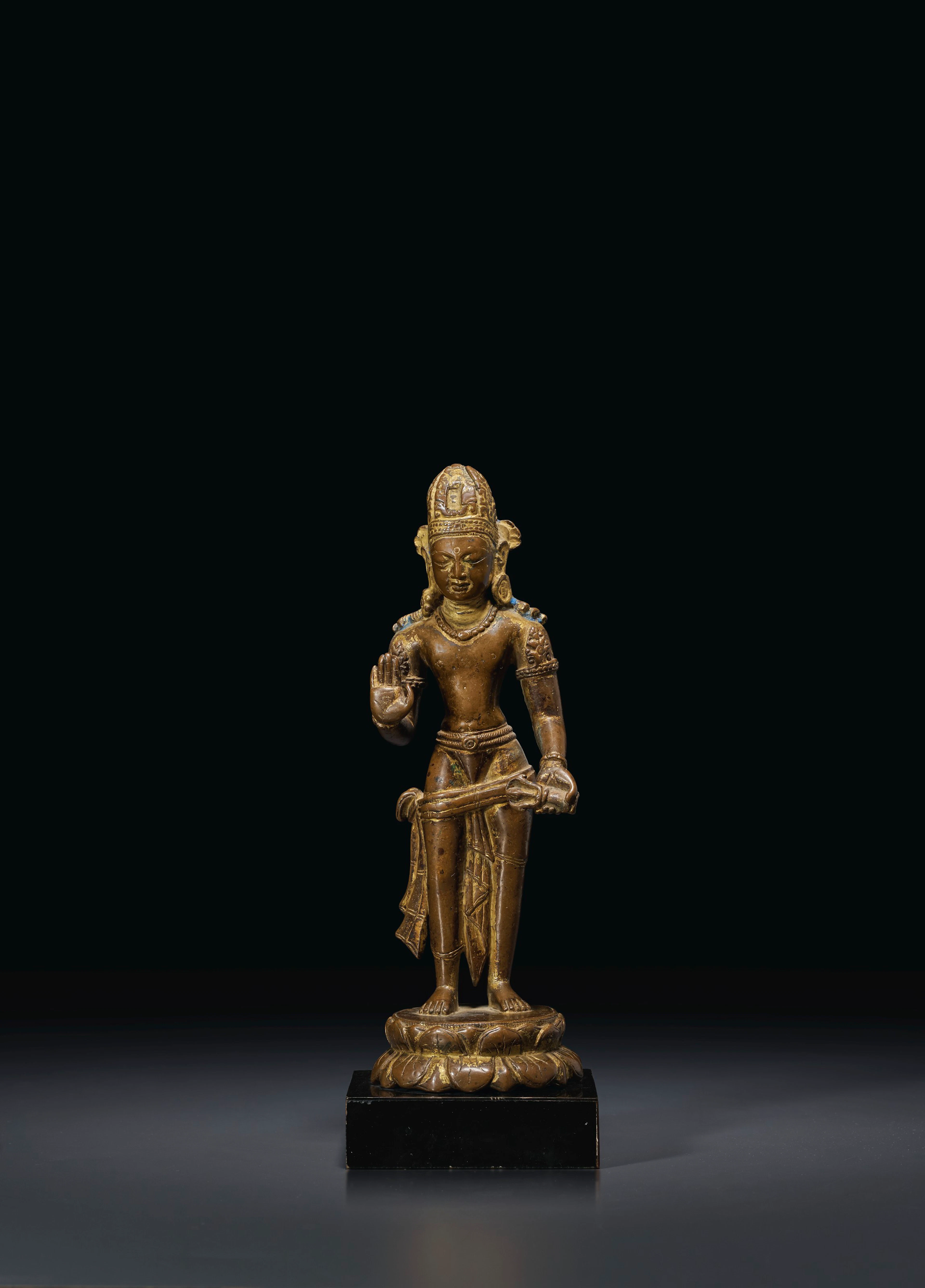 A RARE GILT-BRONZE FIGURE OF VAJRAPANI