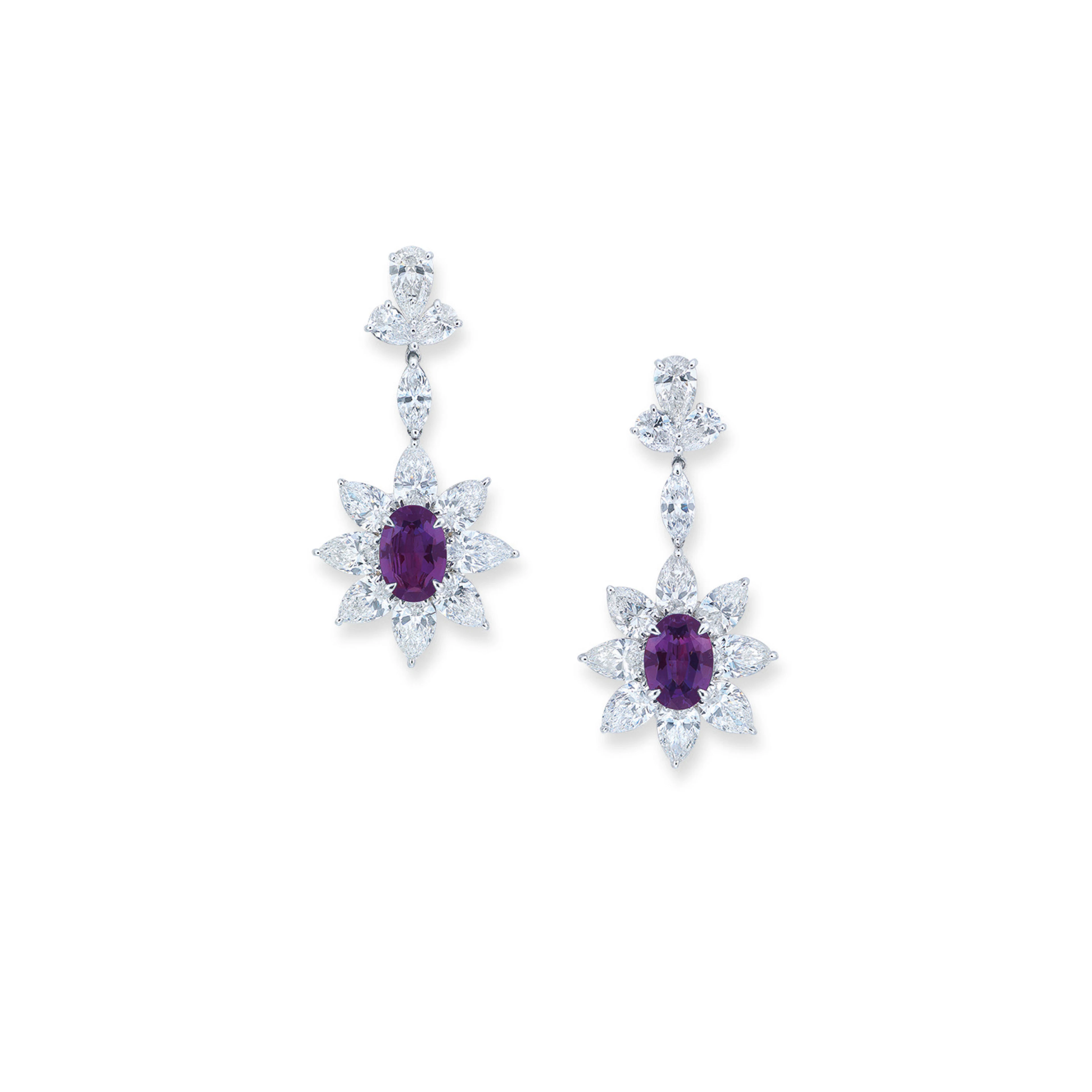 ALEXANDRITE AND DIAMOND EARRINGS