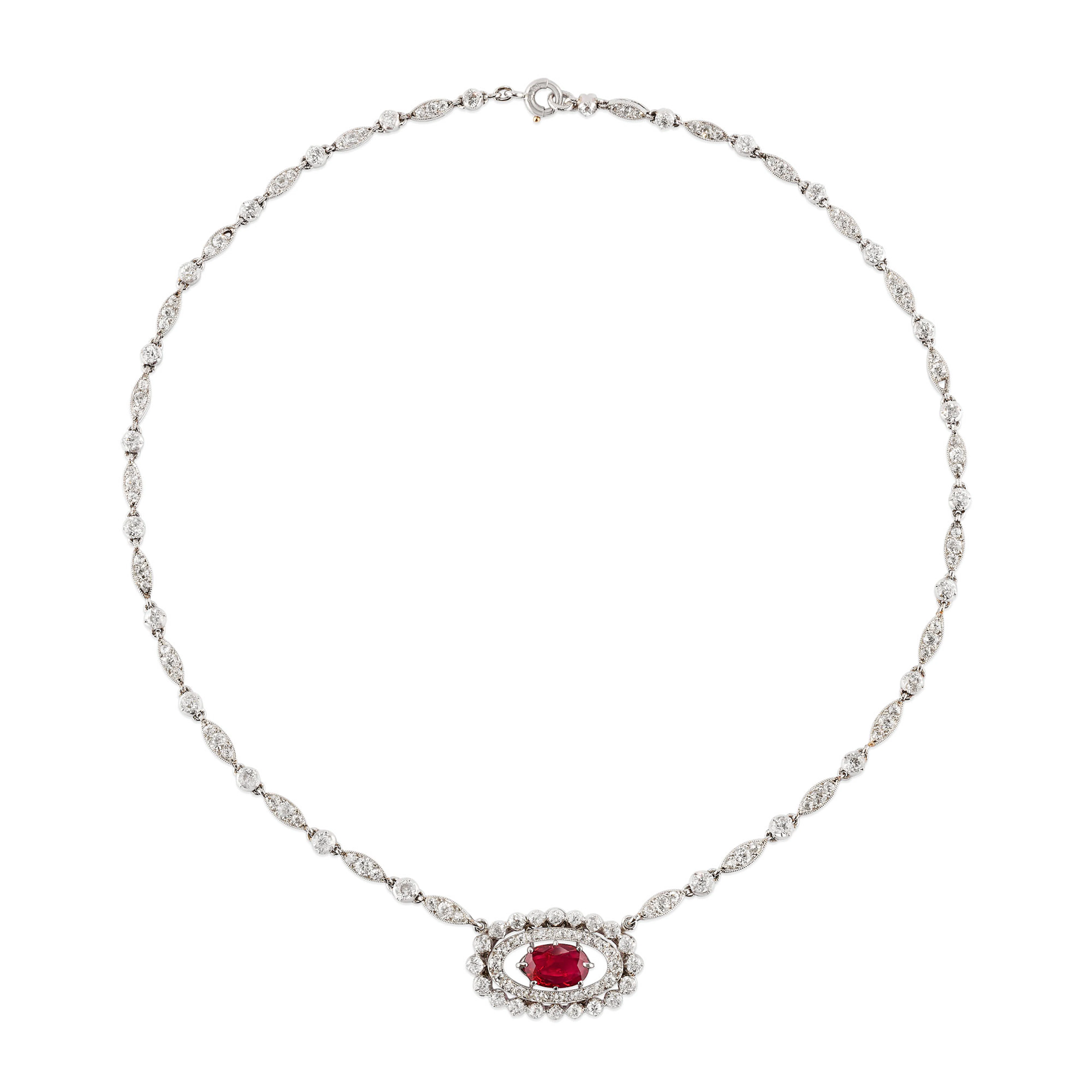 COLLANA CON RUBINO E DIAMANTI
