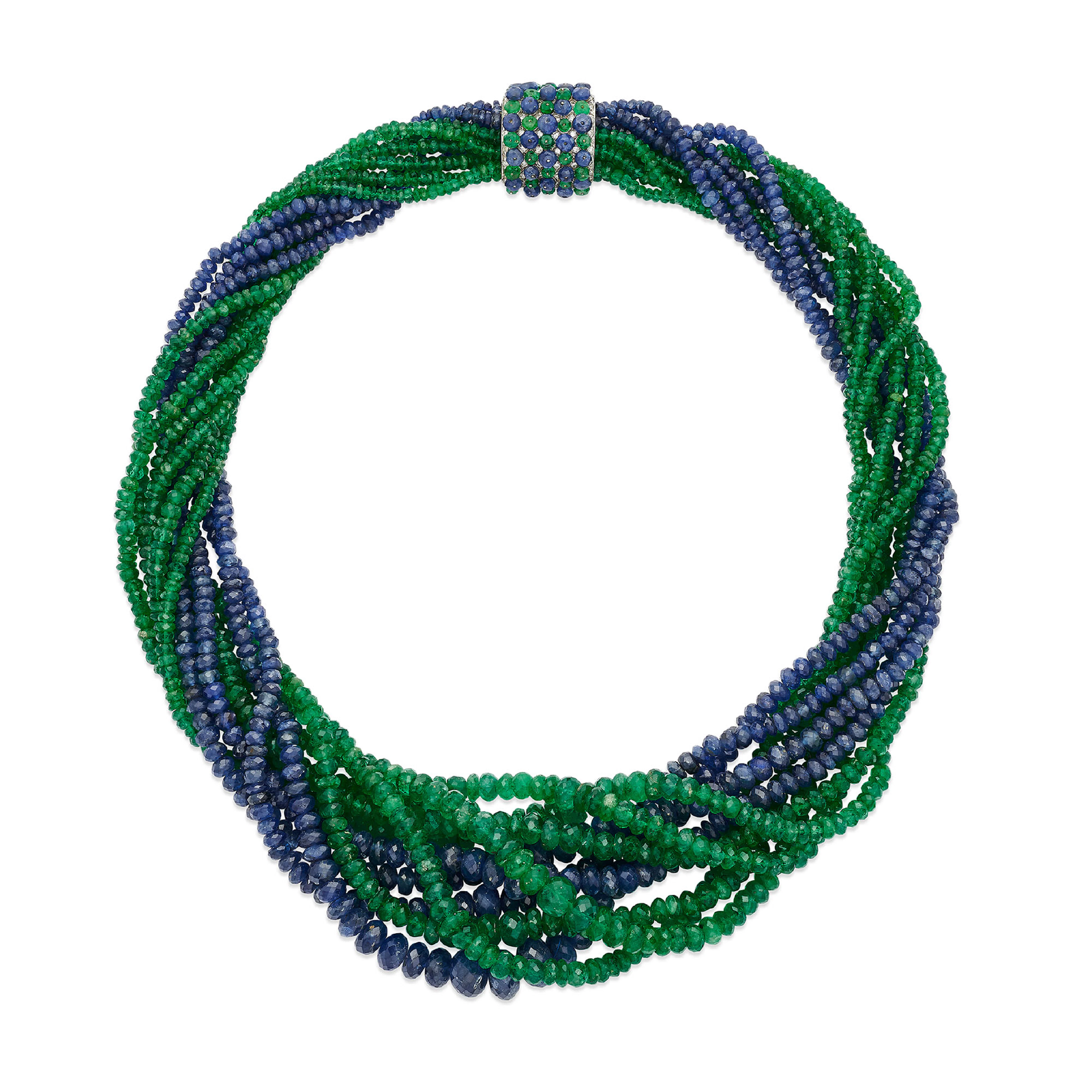 COLLANA CON SMERALDI E ZAFFIRI
