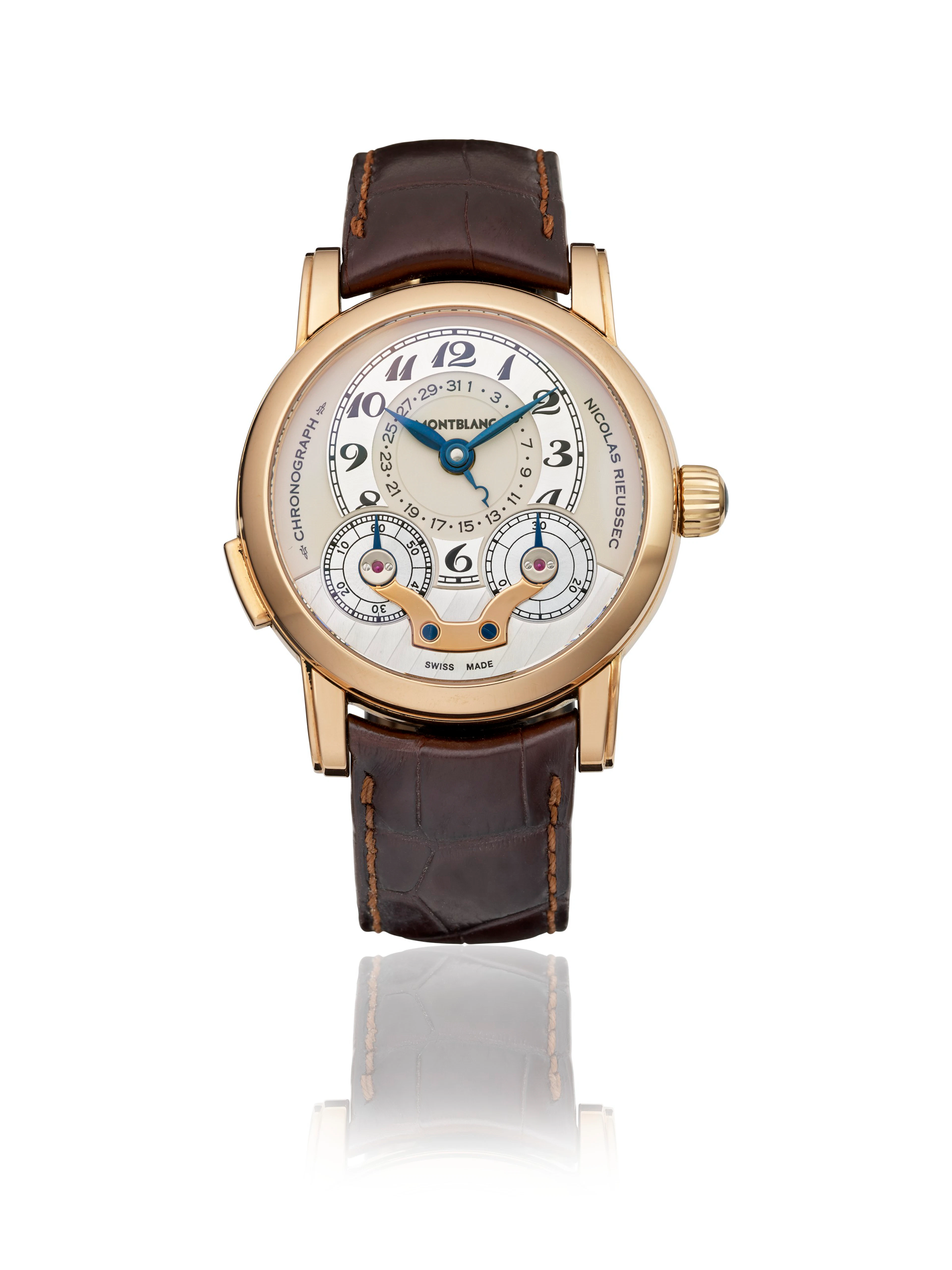 MONTBLANC, LIMITED EDITION PINK GOLD CHRONOGRAPH NICOLAS RIEUSSEC, NO. 115/125