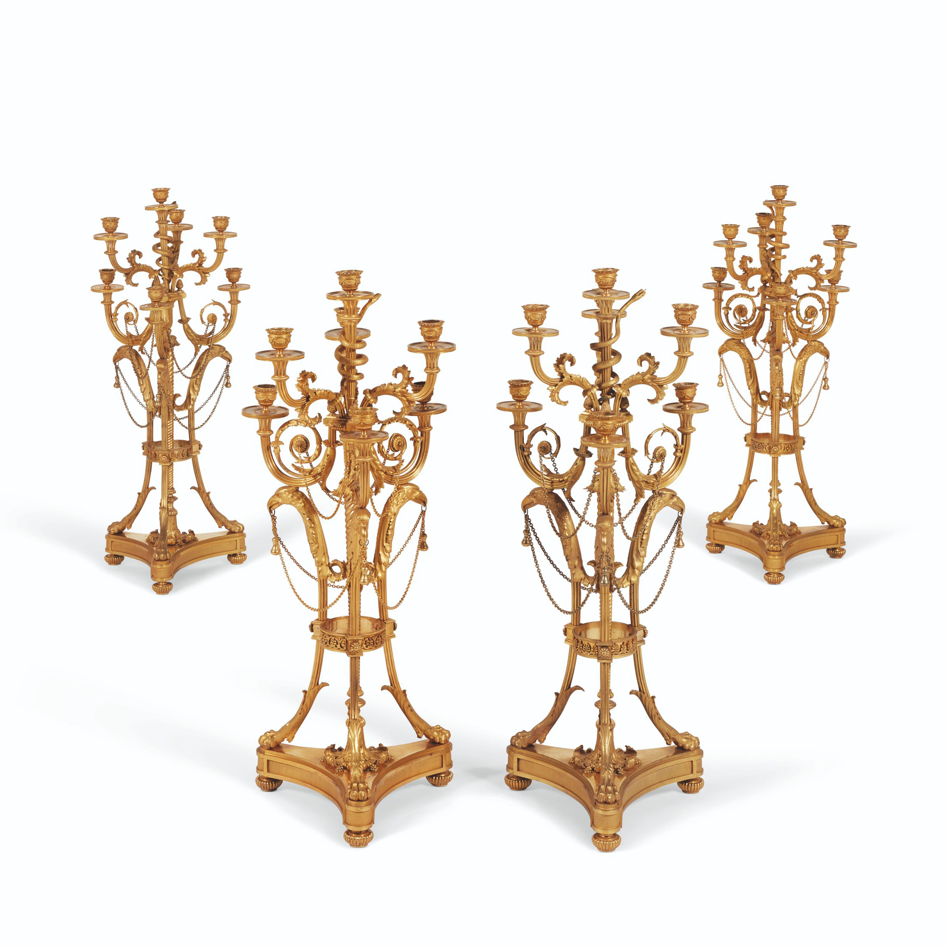 DEUX PAIRES DE CANDÉLABRES LOUIS XVI
