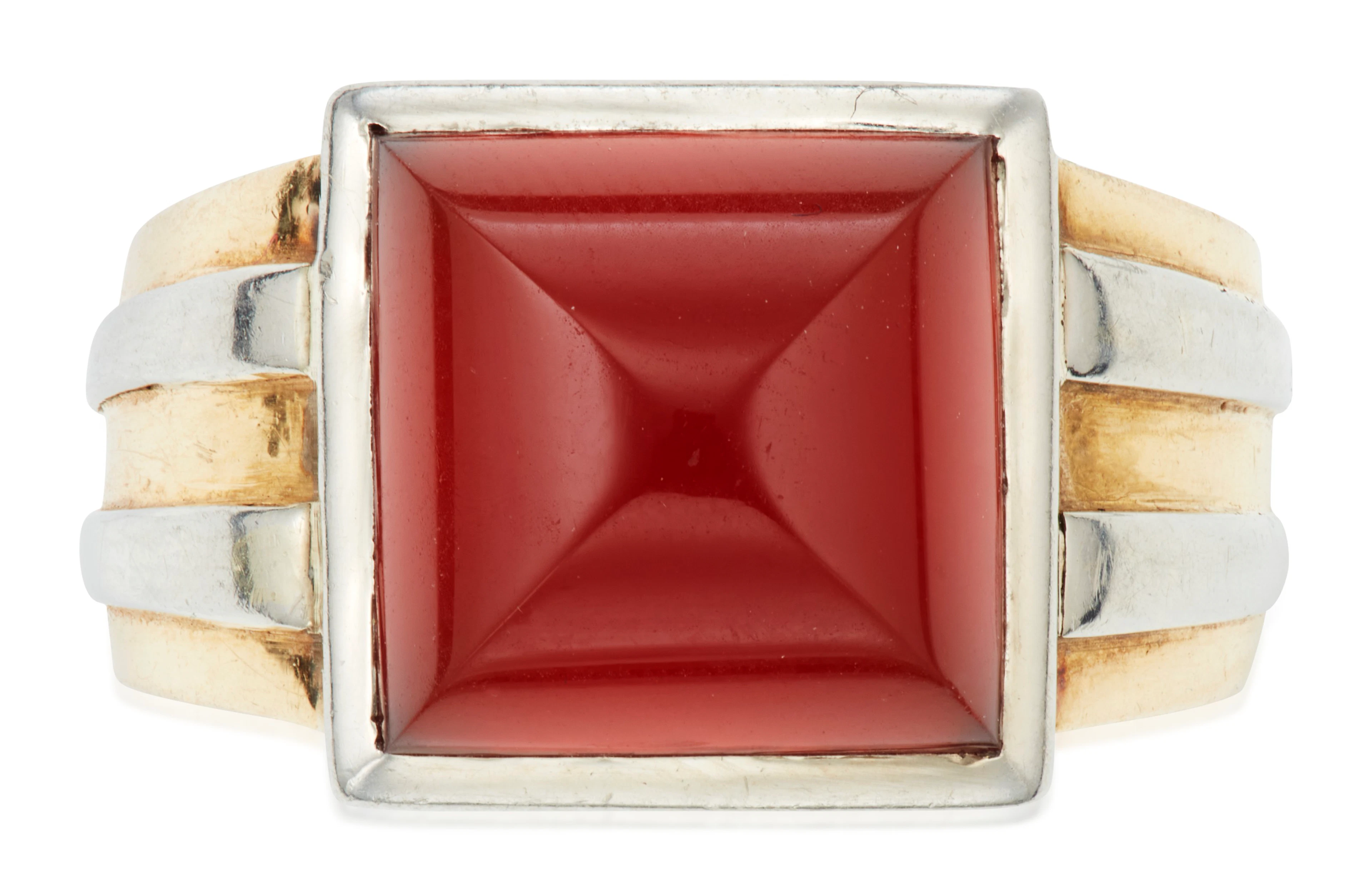 GEORGES FOUQUET ART MODERNE CARNELIAN RING