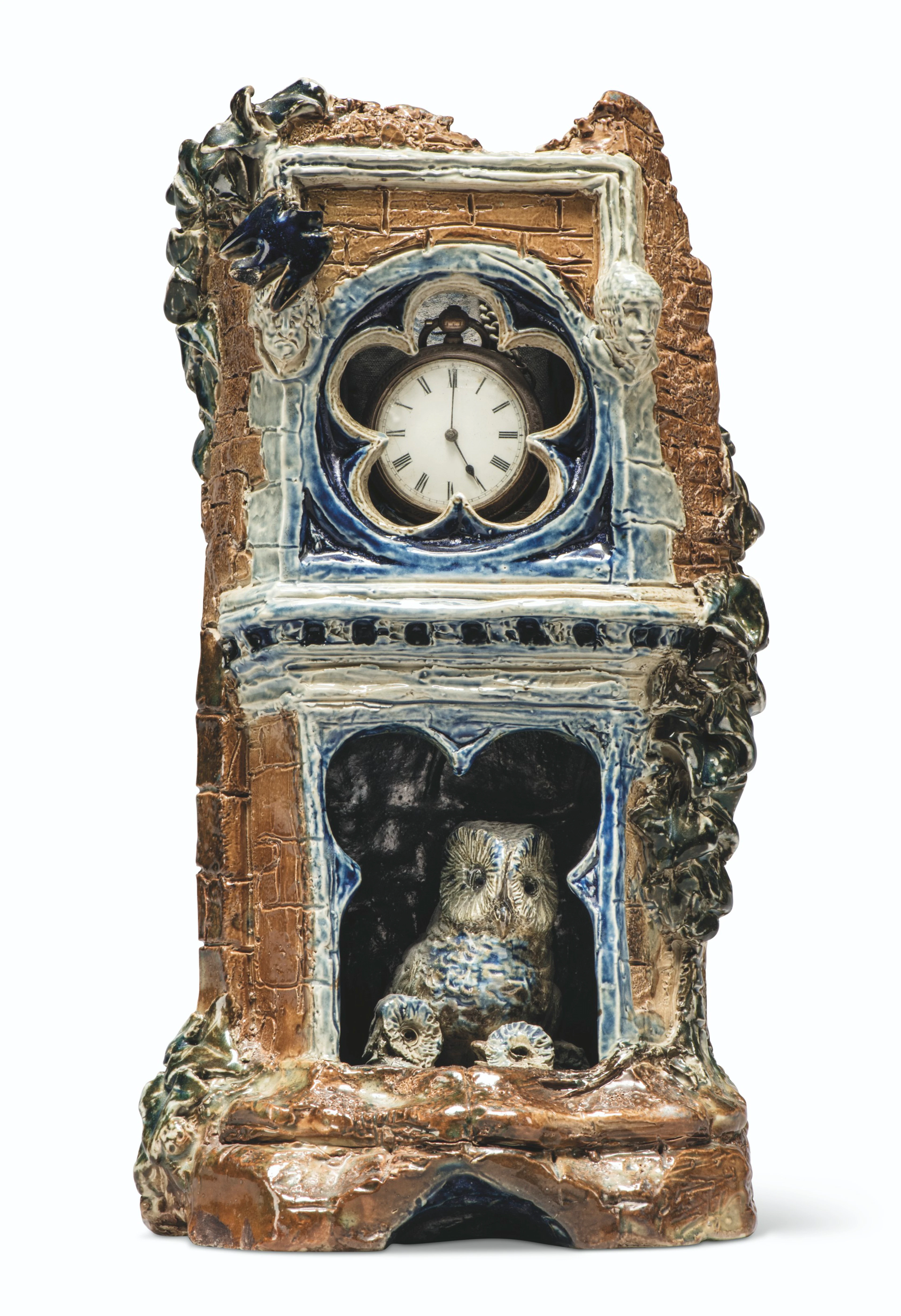 A MARTIN BROTHERS STONEWARE POCKET WATCH HOLDER BY ROBERT WALLACE MARTIN