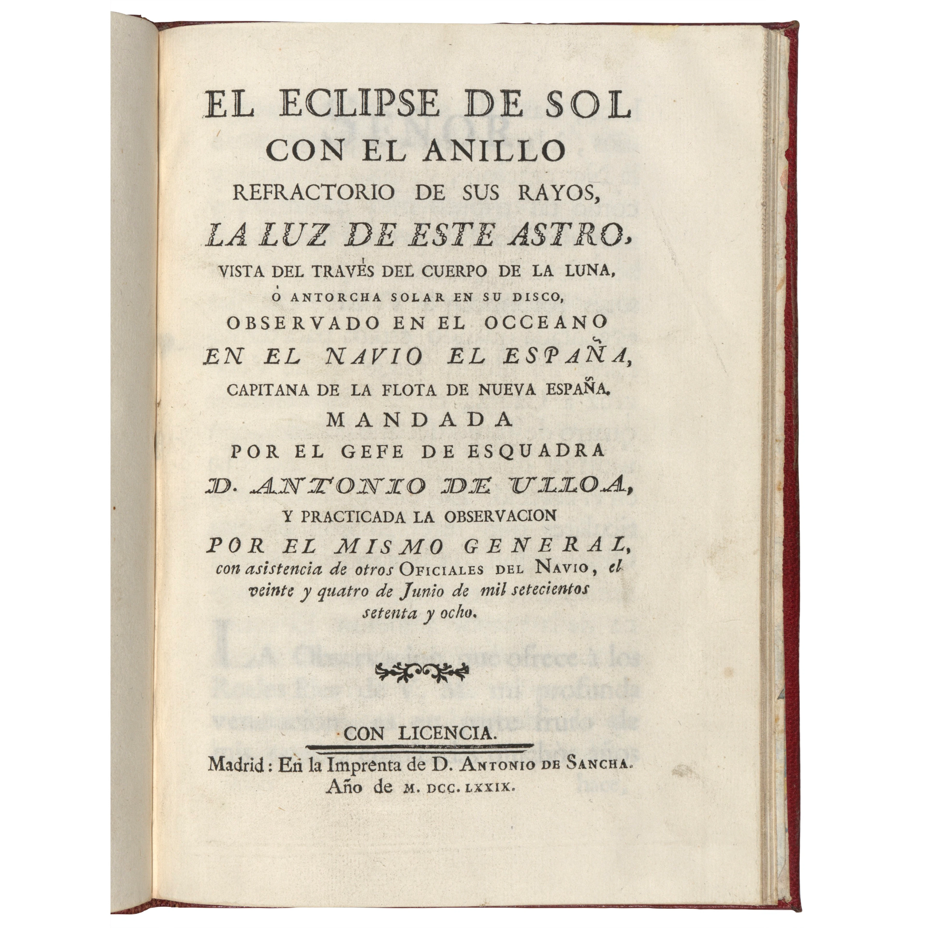 ULLOA’S OBSERVATIONS ON THE SOLAR ECLIPSE OF 1778