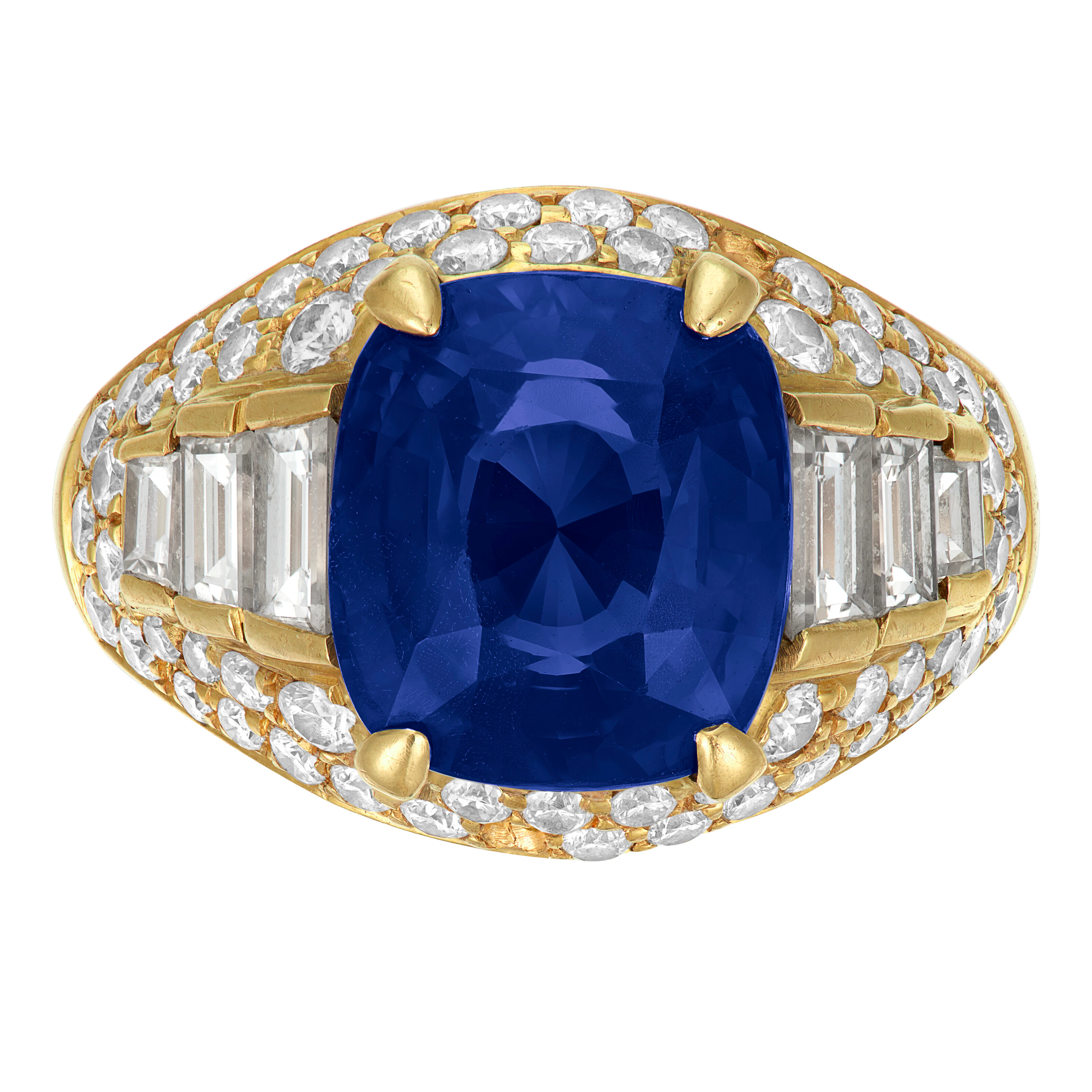 BULGARI SAPPHIRE AND DIAMOND 'TROMBINO' RING