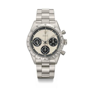 ROLEX. A RARE AND ATTRACTIVE STAINLESS STEEL CHRONOGRAPH...