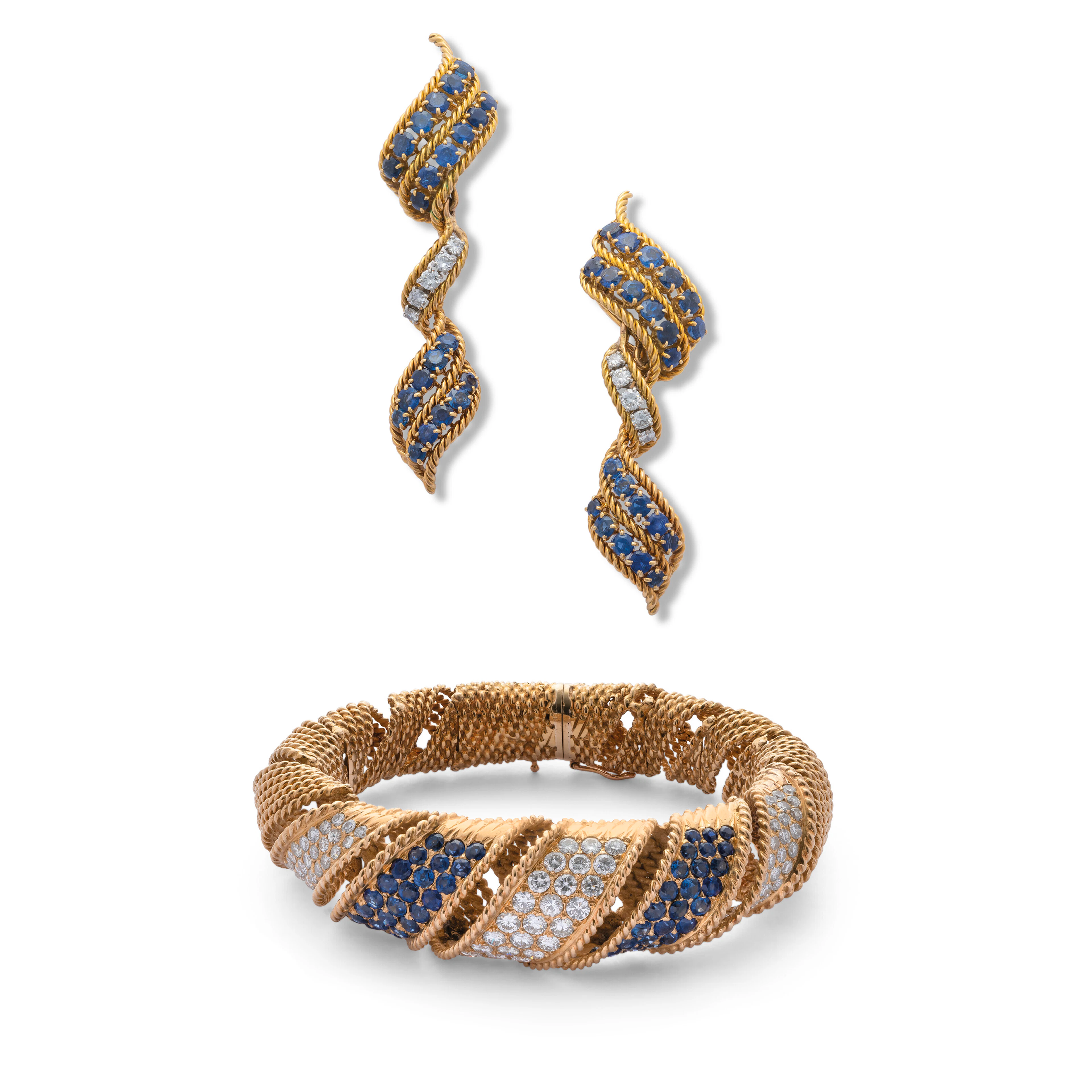 NO RESERVE STERLÉ SAPPHIRE AND DIAMOND BRACELET