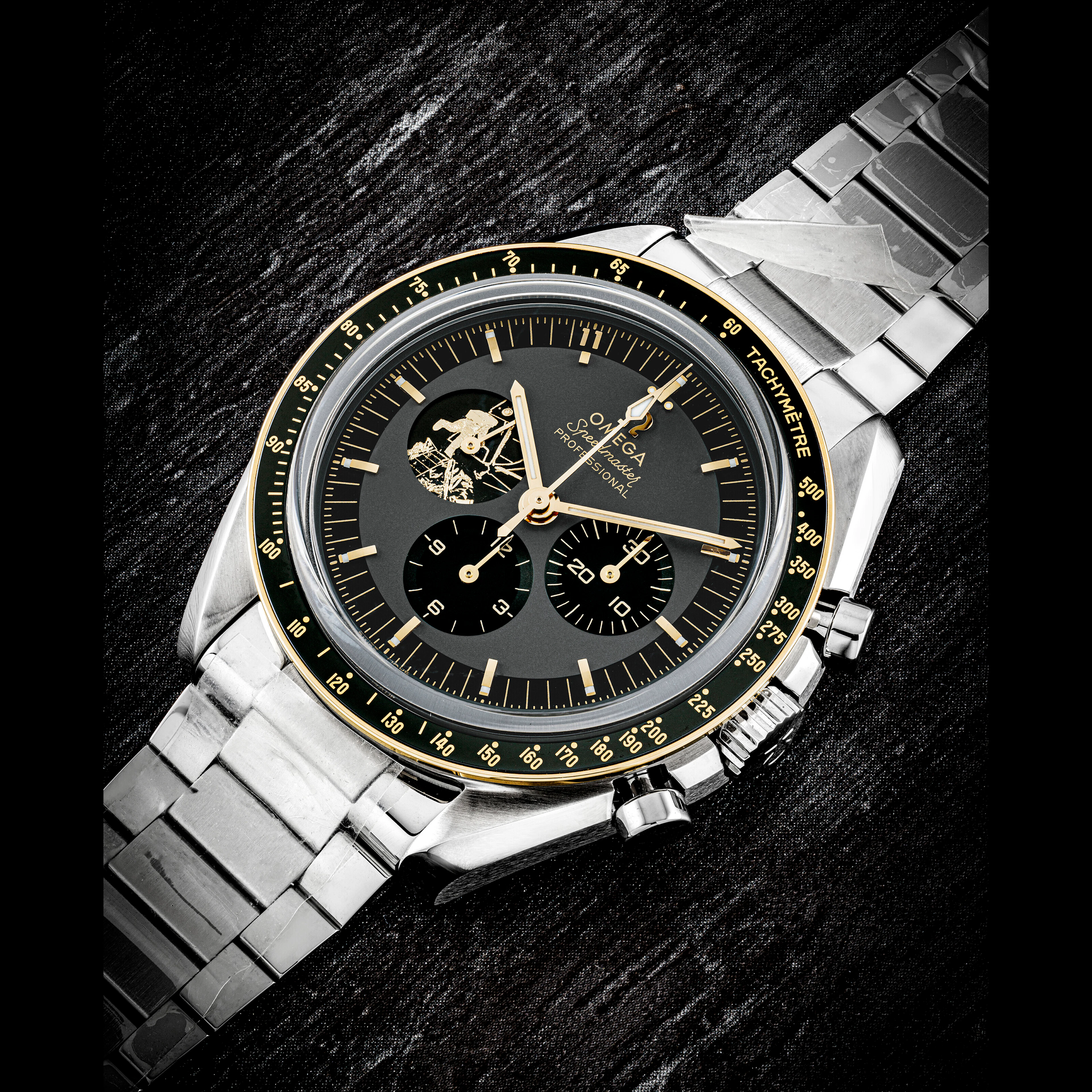 OMEGA. A LIMITED EDITION STAINLESS STEEL AND 18K GOLD...